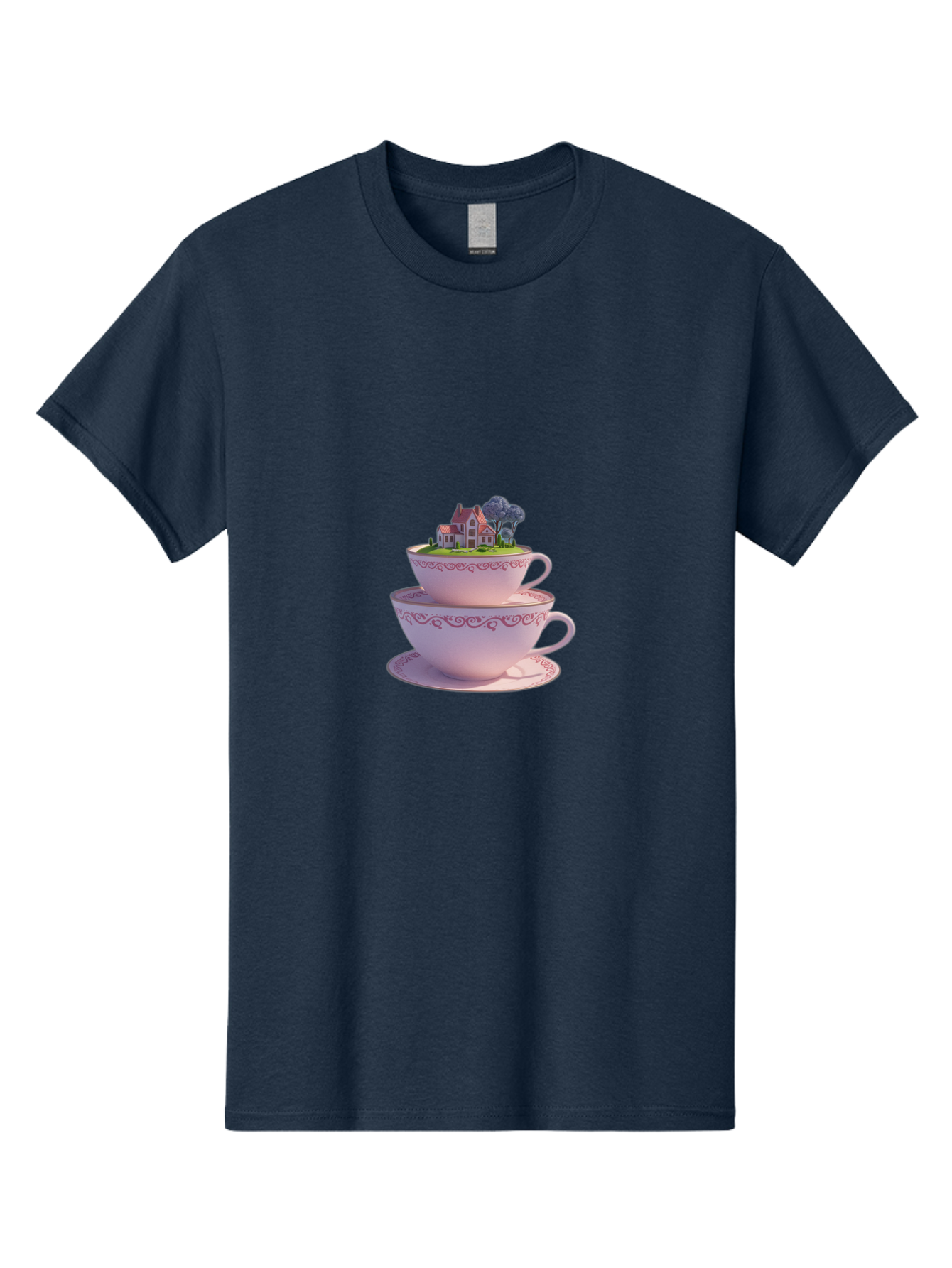 Teacups-With-Cottage Men'S Graphic Tee, 100% Cotton, Comfortable Casual Summer Wear, Machine Washable, Vintage Camera, Old Camera, Antique Camera, Black Camera, Classic Photography, Photography Equipment, Nostalgic Device, Film Camera, Baj265