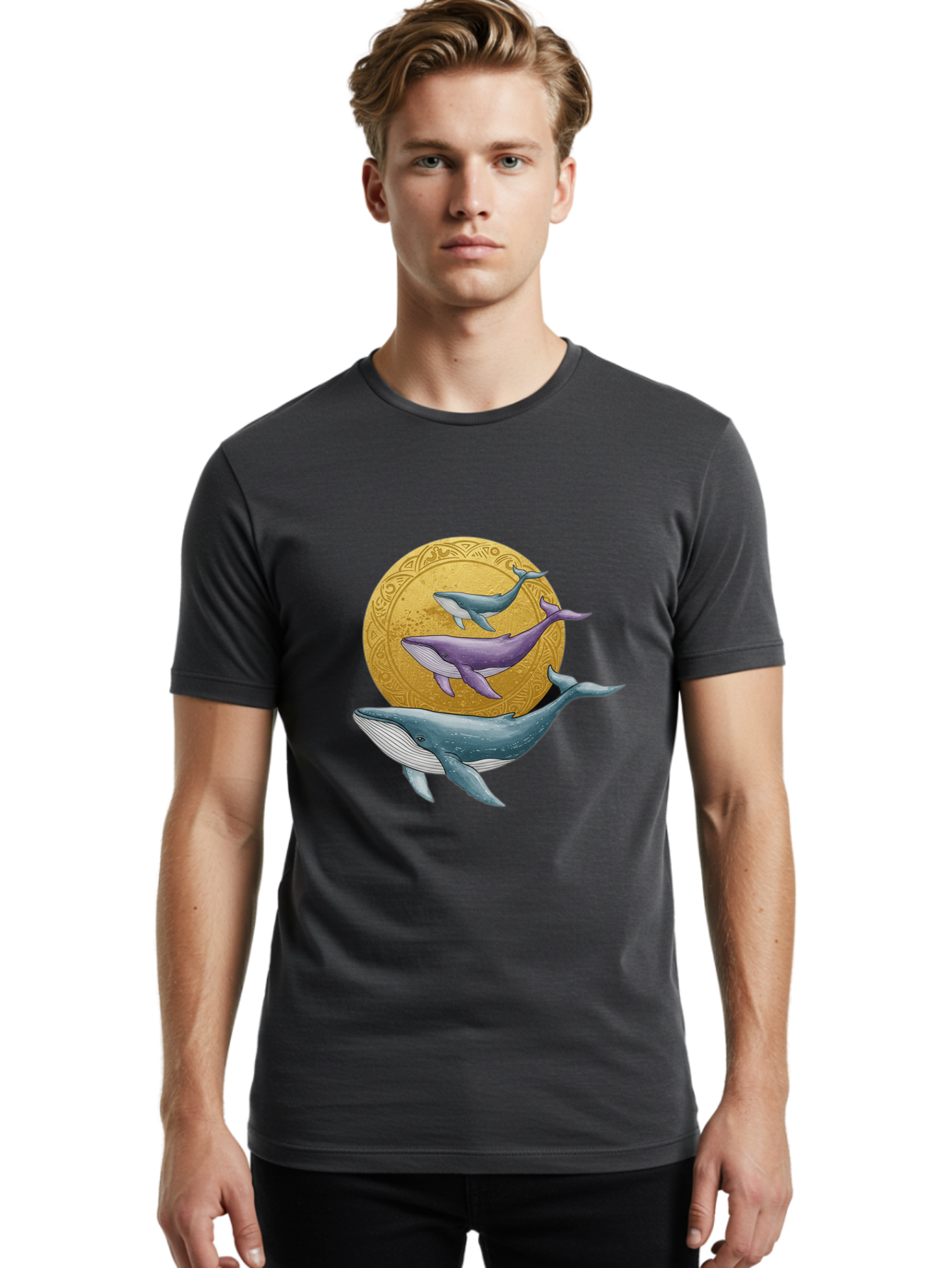 Three-Whales-1 Men'S Graphic Tee, 100% Cotton, Comfortable Casual Summer Wear, Machine Washable, Vintage Camera, Old Camera, Antique Camera, Black Camera, Classic Photography, Photography Equipment, Nostalgic Device, Film Camera, Camera Art Baj269