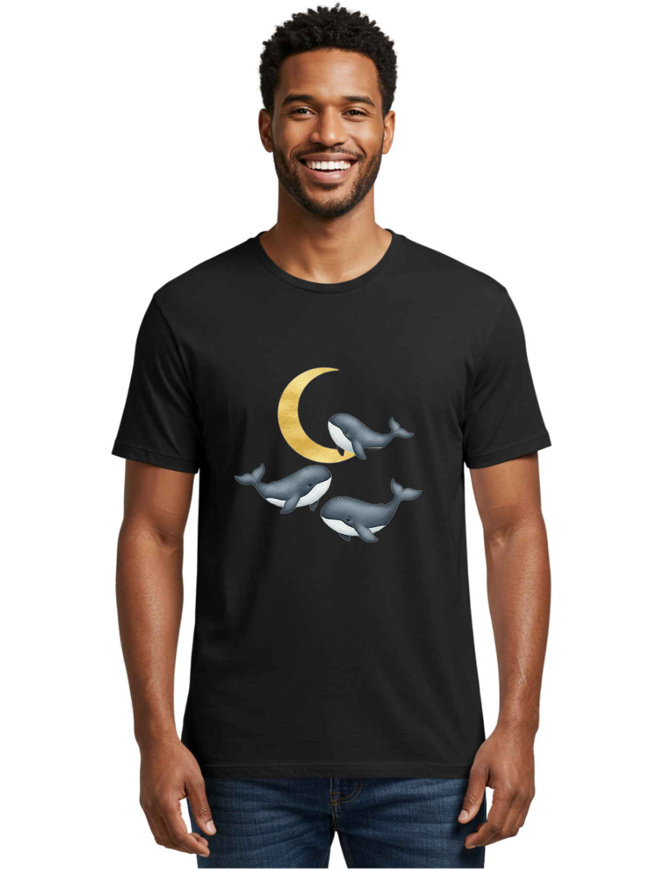 Three-Whales-And-Moon Men'S Graphic Tee, 100% Cotton, Comfortable Casual Summer Wear, Machine Washable, Vintage Camera, Old Camera, Antique Camera, Black Camera, Classic Photography, Photography Equipment, Nostalgic Device, Film Camera, Baj271