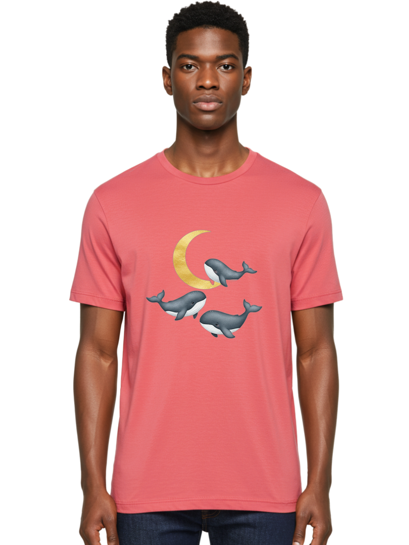 Three-Whales-And-Moon Men'S Graphic Tee, 100% Cotton, Comfortable Casual Summer Wear, Machine Washable, Vintage Camera, Old Camera, Antique Camera, Black Camera, Classic Photography, Photography Equipment, Nostalgic Device, Film Camera, Baj271