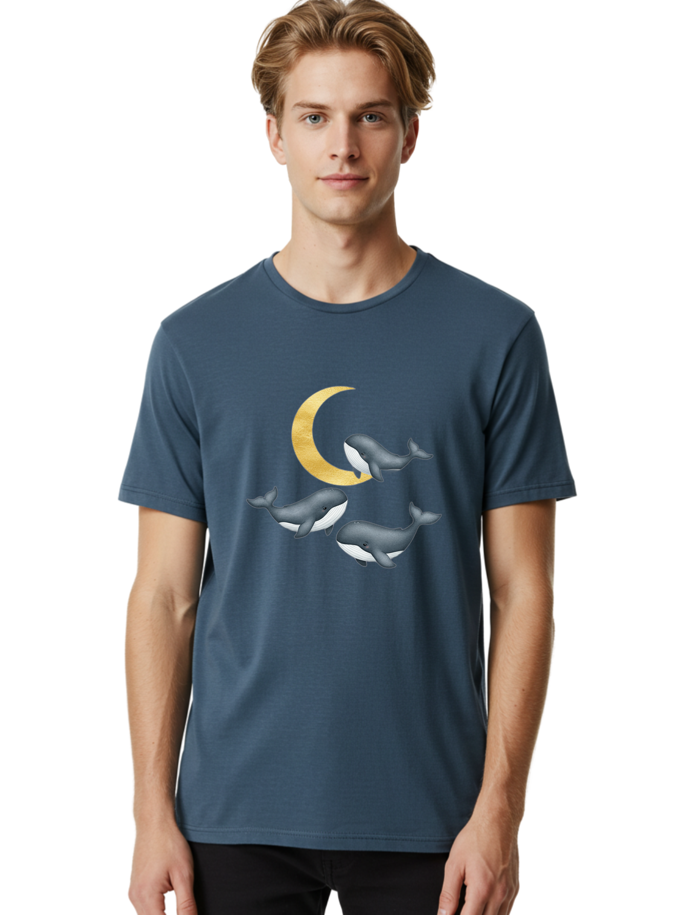 Three-Whales-And-Moon Men'S Graphic Tee, 100% Cotton, Comfortable Casual Summer Wear, Machine Washable, Vintage Camera, Old Camera, Antique Camera, Black Camera, Classic Photography, Photography Equipment, Nostalgic Device, Film Camera, Baj271