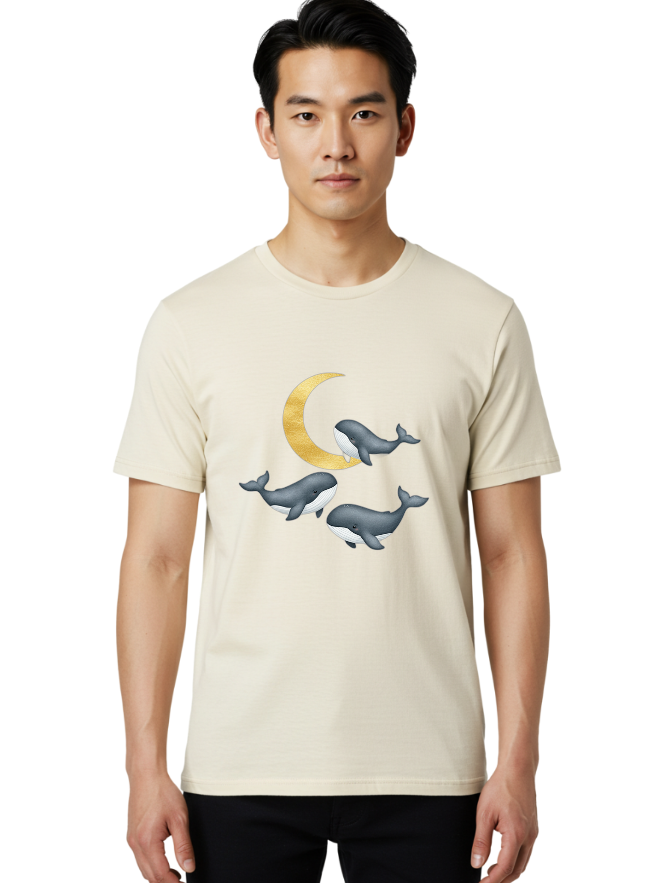 Three-Whales-And-Moon Men'S Graphic Tee, 100% Cotton, Comfortable Casual Summer Wear, Machine Washable, Vintage Camera, Old Camera, Antique Camera, Black Camera, Classic Photography, Photography Equipment, Nostalgic Device, Film Camera, Baj271