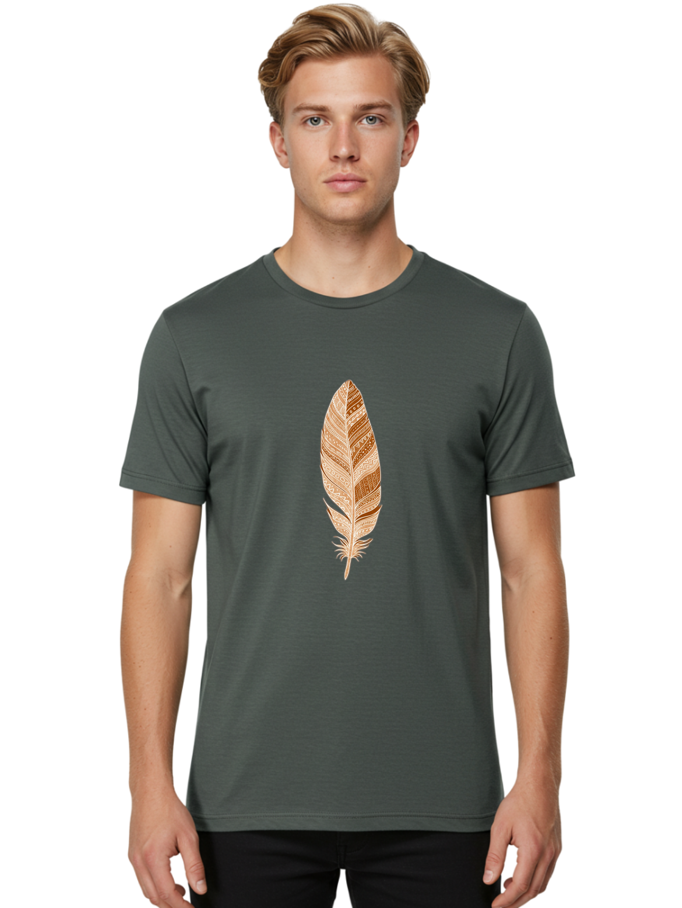 Tribal-Feather Men'S Graphic Tee, 100% Cotton, Comfortable Casual Summer Wear, Machine Washable, Vintage Camera, Old Camera, Antique Camera, Black Camera, Classic Photography, Photography Equipment, Nostalgic Device, Film Camera, Camera Art Baj278