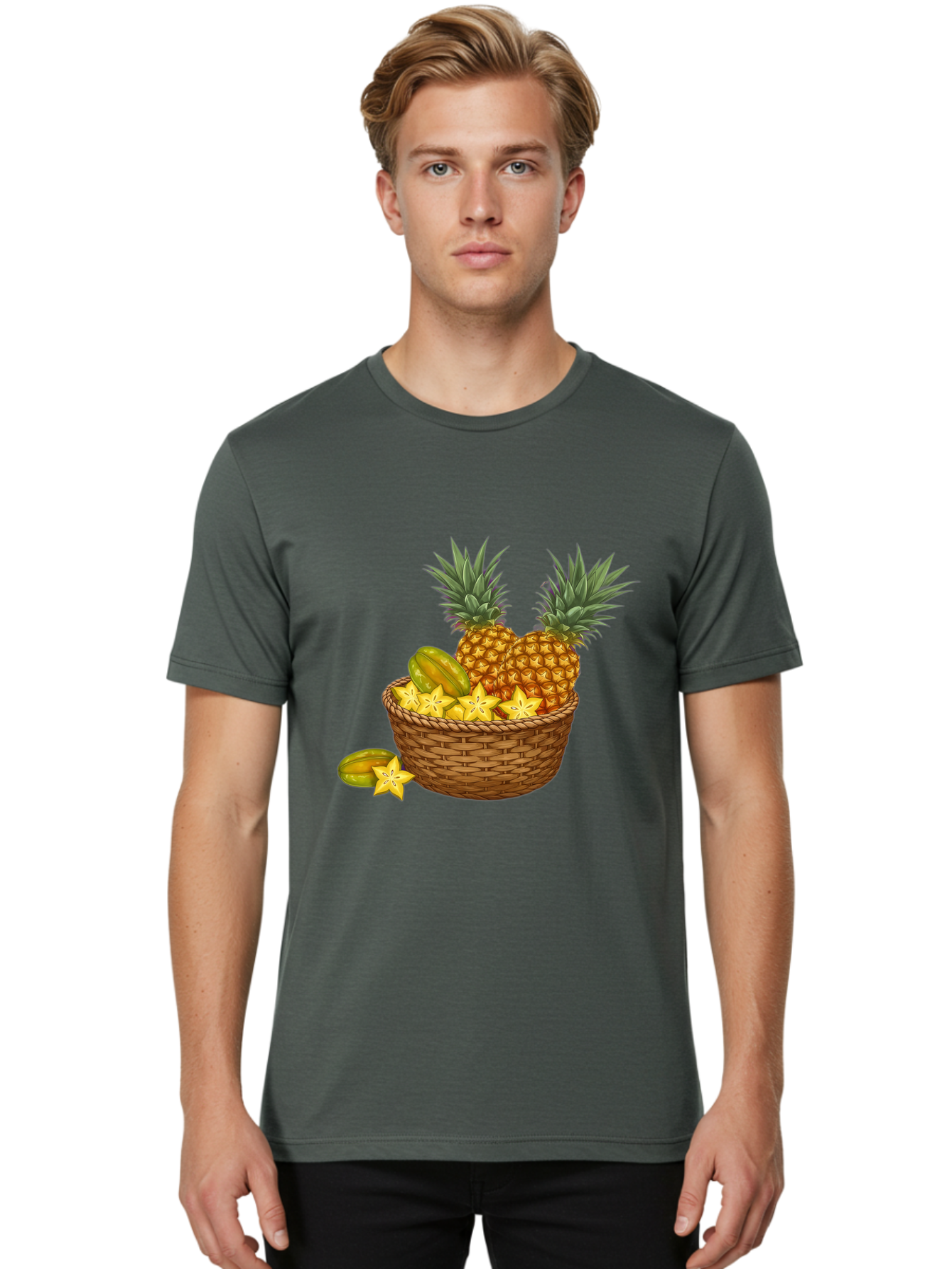 Tropical-Fruits-Basket Men'S Graphic Tee, 100% Cotton, Comfortable Casual Summer Wear, Machine Washable, Vintage Camera, Old Camera, Antique Camera, Black Camera, Classic Photography, Photography Equipment, Nostalgic Device, Film Camera, Baj279