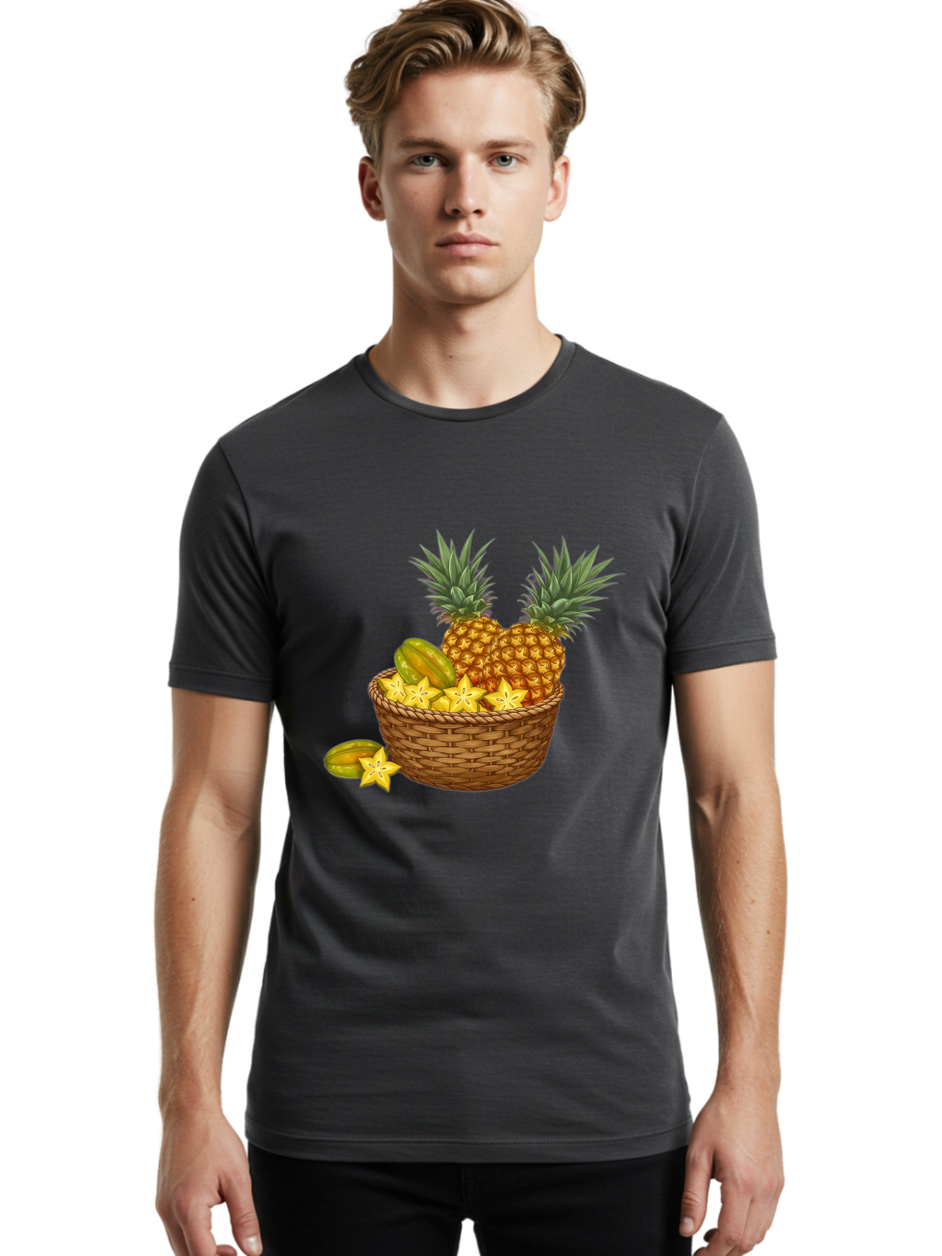 Tropical-Fruits-Basket Men'S Graphic Tee, 100% Cotton, Comfortable Casual Summer Wear, Machine Washable, Vintage Camera, Old Camera, Antique Camera, Black Camera, Classic Photography, Photography Equipment, Nostalgic Device, Film Camera, Baj279