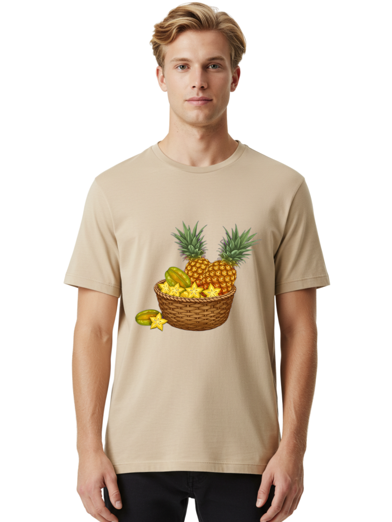Tropical-Fruits-Basket Men'S Graphic Tee, 100% Cotton, Comfortable Casual Summer Wear, Machine Washable, Vintage Camera, Old Camera, Antique Camera, Black Camera, Classic Photography, Photography Equipment, Nostalgic Device, Film Camera, Baj279