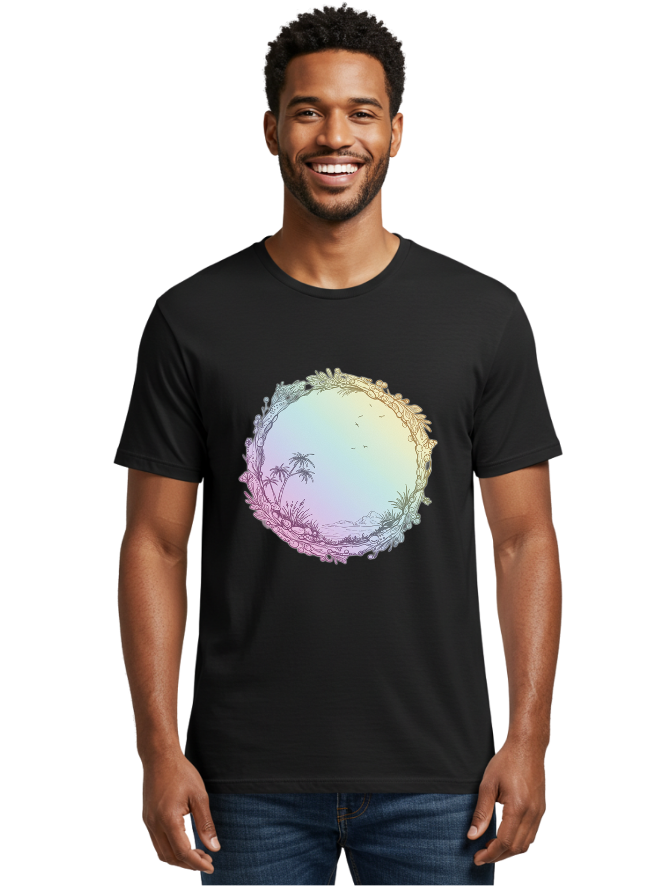 Tropical-Landscape Men'S Graphic Tee, 100% Cotton, Comfortable Casual Summer Wear, Machine Washable, Vintage Camera, Old Camera, Antique Camera, Black Camera, Classic Photography, Photography Equipment, Nostalgic Device, Film Camera, Baj280