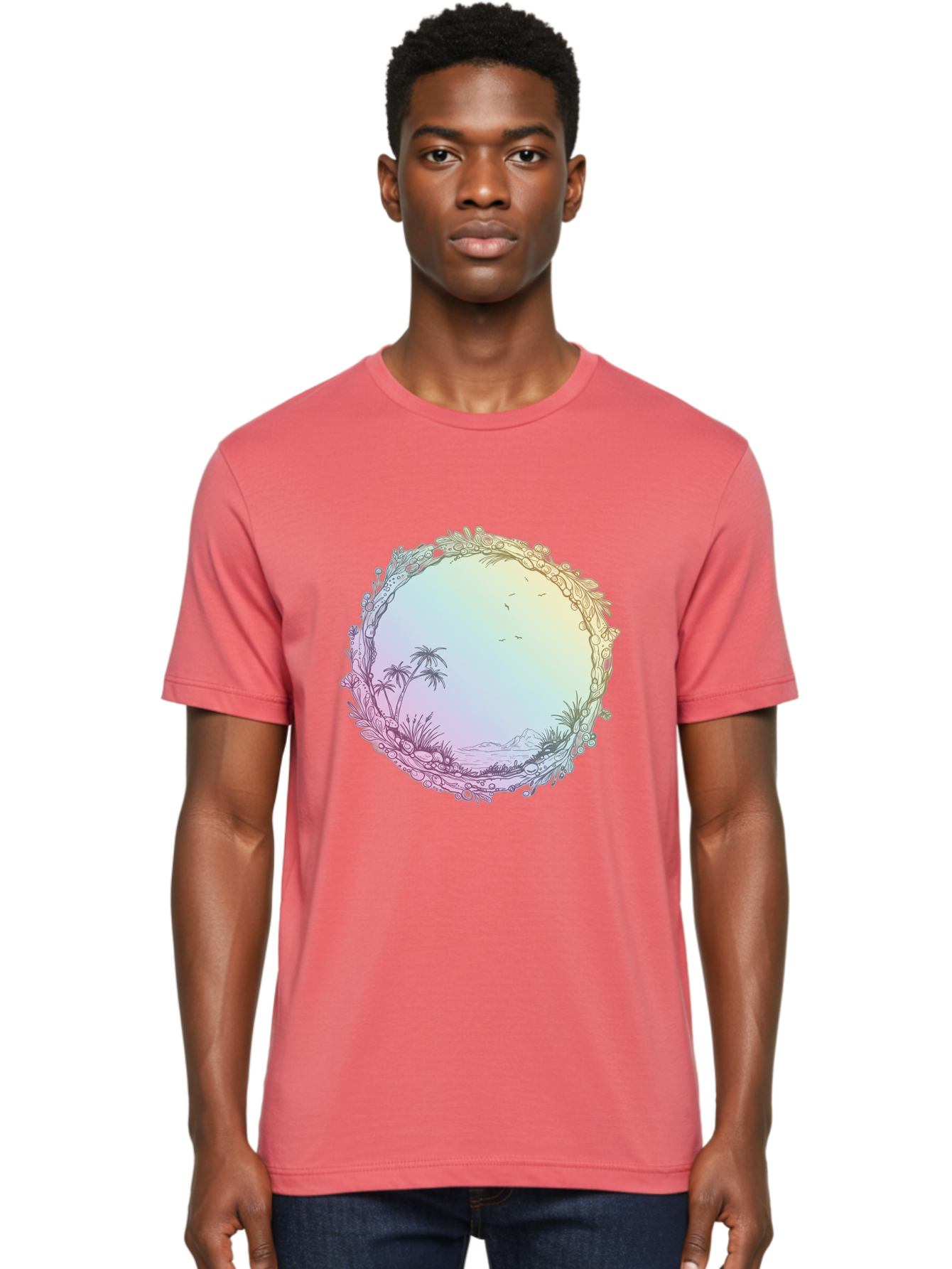 Tropical-Landscape Men'S Graphic Tee, 100% Cotton, Comfortable Casual Summer Wear, Machine Washable, Vintage Camera, Old Camera, Antique Camera, Black Camera, Classic Photography, Photography Equipment, Nostalgic Device, Film Camera, Baj280
