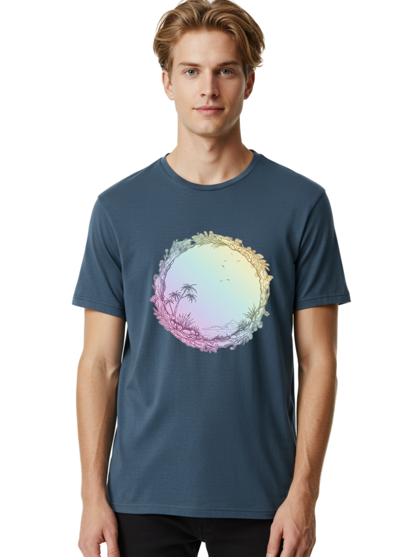 Tropical-Landscape Men'S Graphic Tee, 100% Cotton, Comfortable Casual Summer Wear, Machine Washable, Vintage Camera, Old Camera, Antique Camera, Black Camera, Classic Photography, Photography Equipment, Nostalgic Device, Film Camera, Baj280