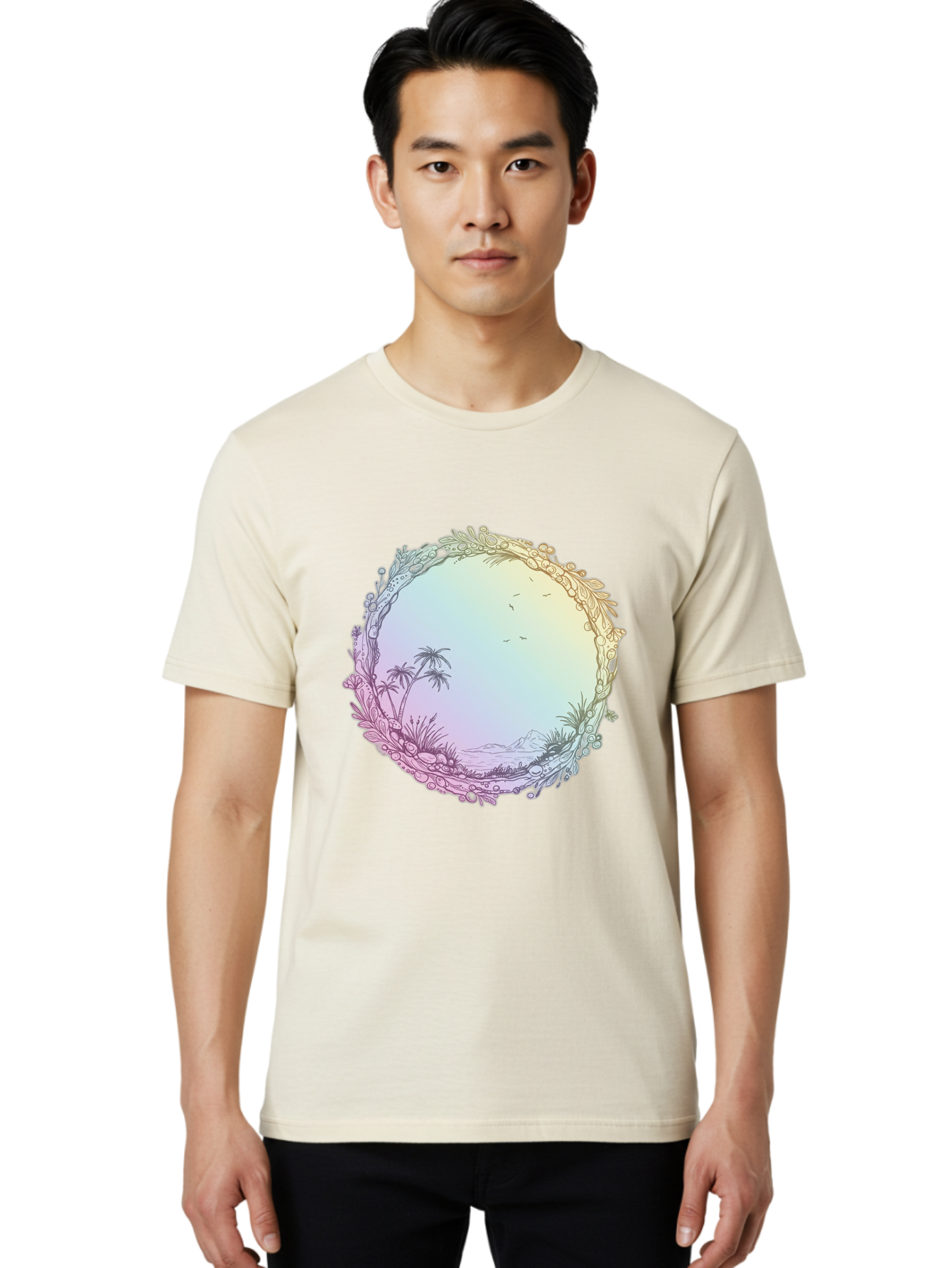 Tropical-Landscape Men'S Graphic Tee, 100% Cotton, Comfortable Casual Summer Wear, Machine Washable, Vintage Camera, Old Camera, Antique Camera, Black Camera, Classic Photography, Photography Equipment, Nostalgic Device, Film Camera, Baj280