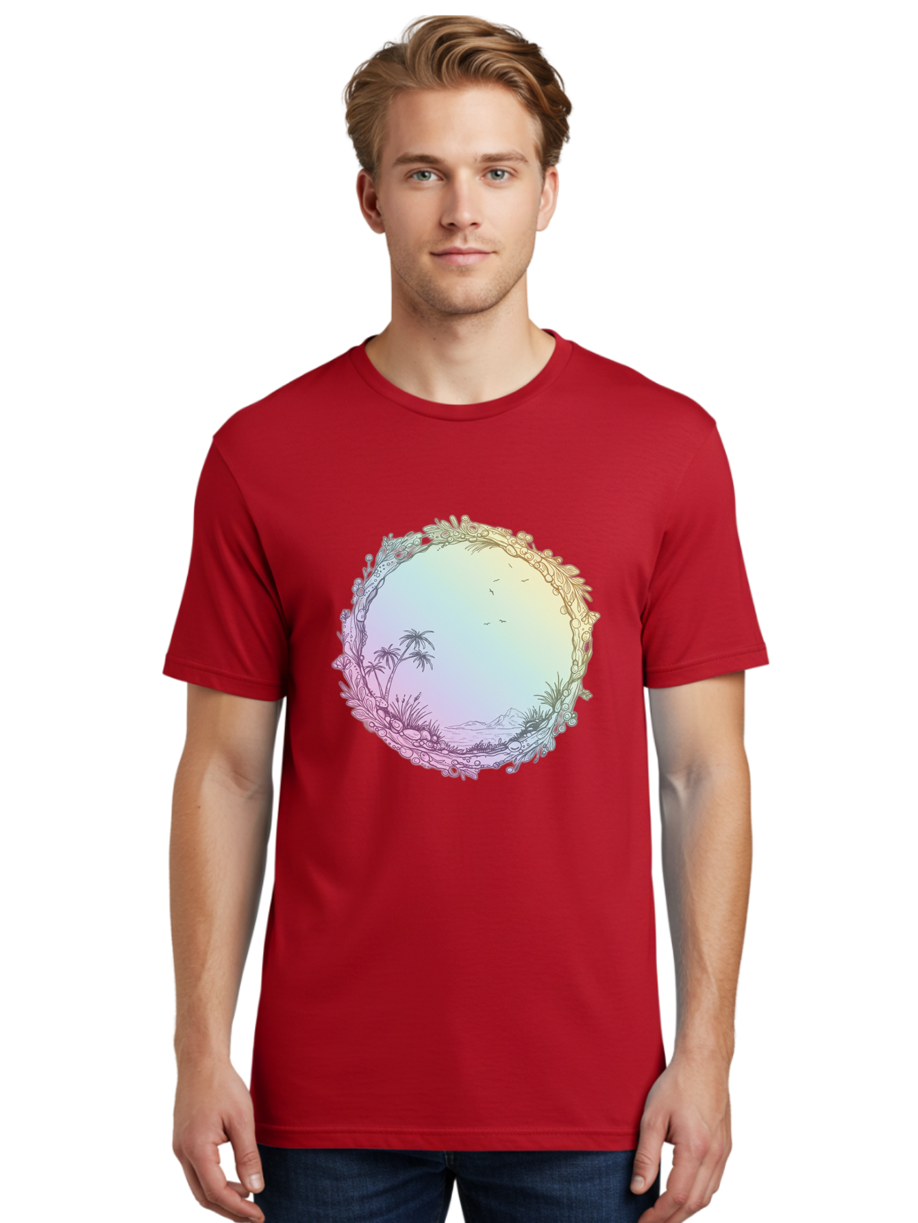 Tropical-Landscape Men'S Graphic Tee, 100% Cotton, Comfortable Casual Summer Wear, Machine Washable, Vintage Camera, Old Camera, Antique Camera, Black Camera, Classic Photography, Photography Equipment, Nostalgic Device, Film Camera, Baj280