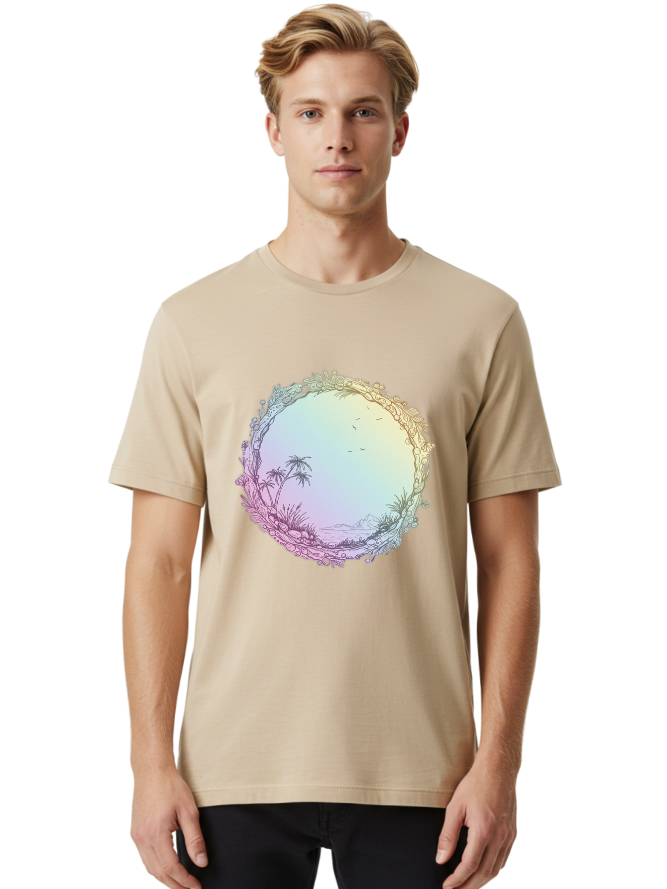 Tropical-Landscape Men'S Graphic Tee, 100% Cotton, Comfortable Casual Summer Wear, Machine Washable, Vintage Camera, Old Camera, Antique Camera, Black Camera, Classic Photography, Photography Equipment, Nostalgic Device, Film Camera, Baj280
