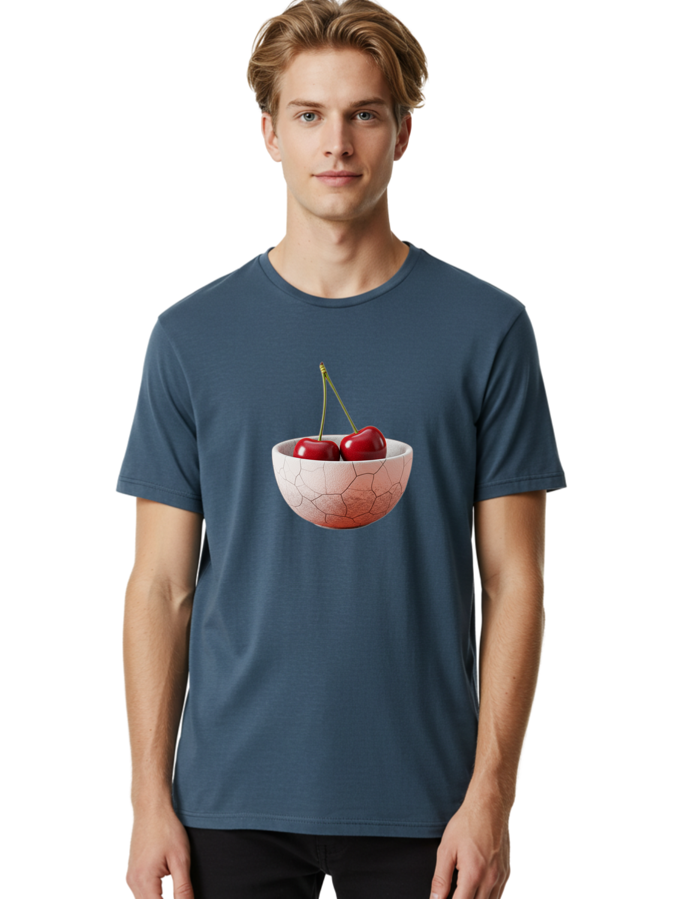 Two-Cherries-In-Cracked-Bowl Men'S Graphic Tee, 100% Cotton, Comfortable Casual Summer Wear, Machine Washable, Vintage Camera, Old Camera, Antique Camera, Black Camera, Classic Photography, Photography Equipment, Nostalgic Device, Film Camera, Baj281