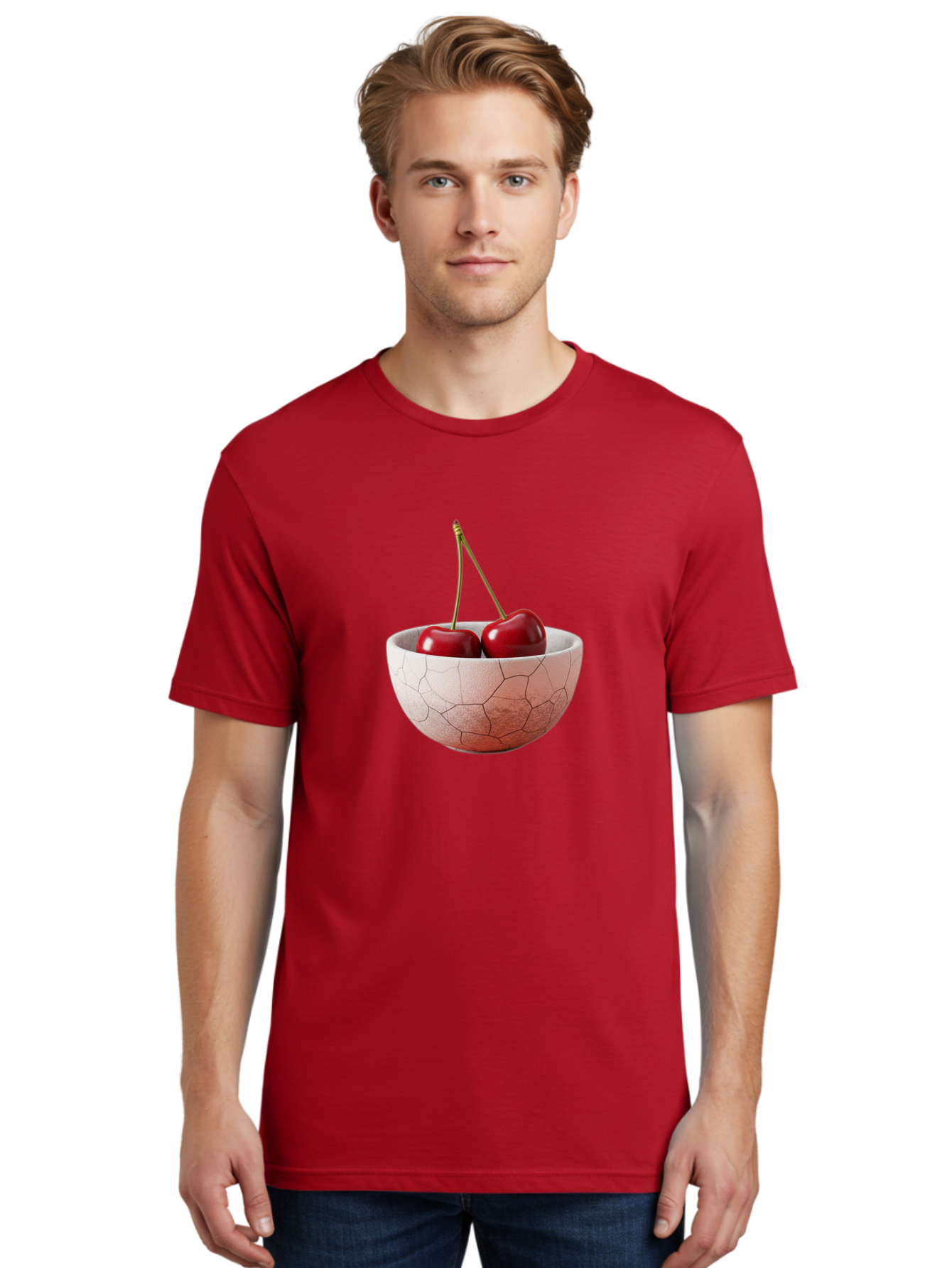 Two-Cherries-In-Cracked-Bowl Men'S Graphic Tee, 100% Cotton, Comfortable Casual Summer Wear, Machine Washable, Vintage Camera, Old Camera, Antique Camera, Black Camera, Classic Photography, Photography Equipment, Nostalgic Device, Film Camera, Baj281