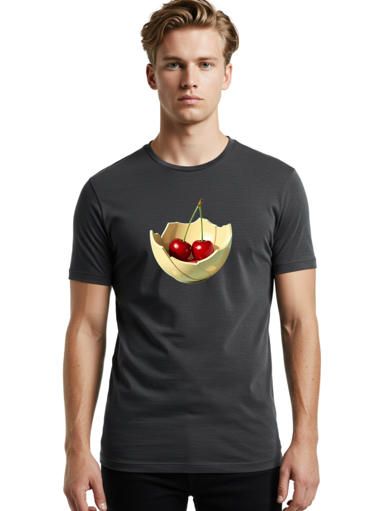 Two-Cherries Men'S Graphic Tee, 100% Cotton, Comfortable Casual Summer Wear, Machine Washable, Vintage Camera, Old Camera, Antique Camera, Black Camera, Classic Photography, Photography Equipment, Nostalgic Device, Film Camera, Camera Art Baj282