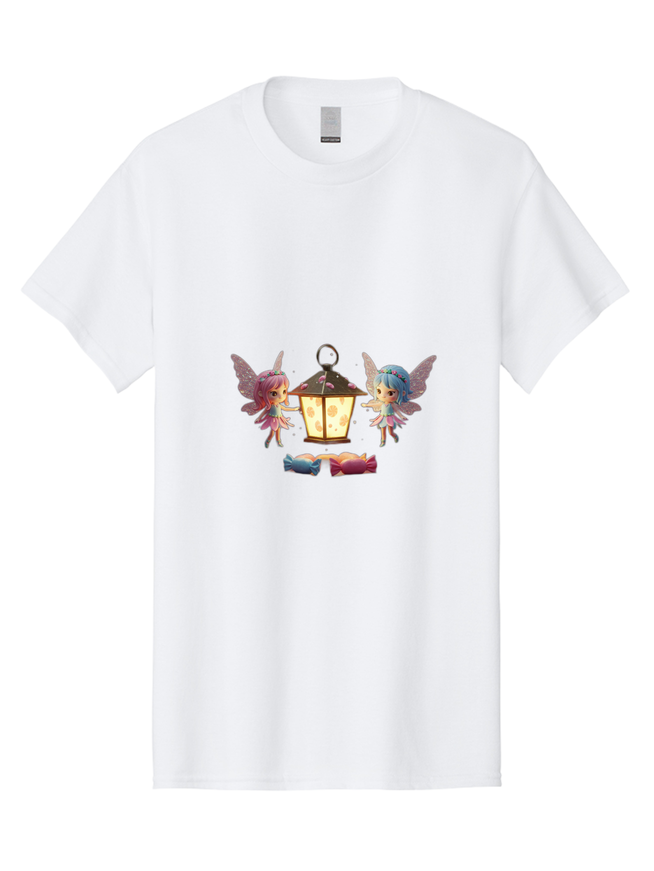 Two-Fairies-With-Lantern-1 Men'S Graphic Tee, 100% Cotton, Comfortable Casual Summer Wear, Machine Washable, Vintage Camera, Old Camera, Antique Camera, Black Camera, Classic Photography, Photography Equipment, Nostalgic Device, Film Camera, Baj283