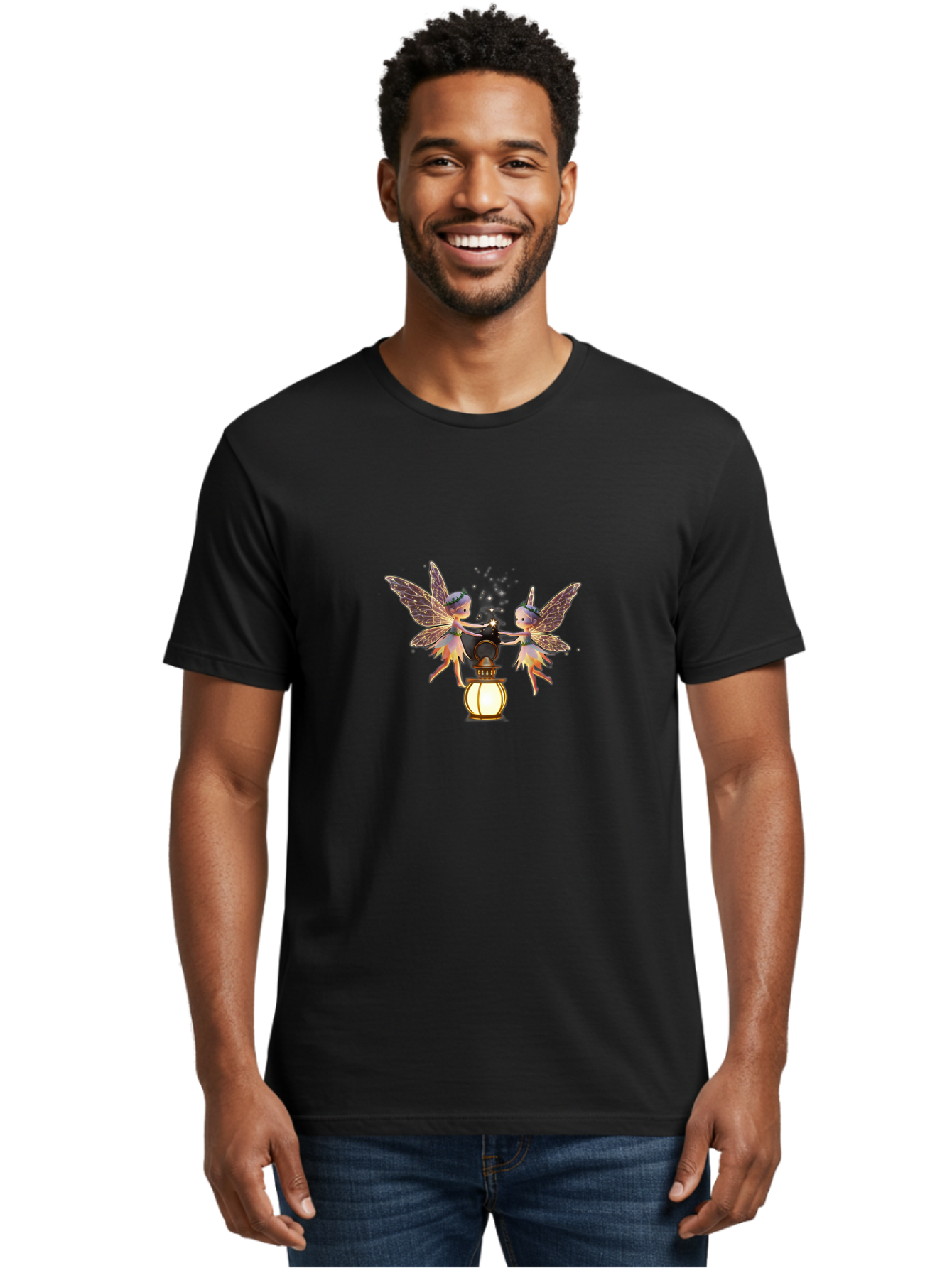 Two-Fairies-With-Lantern Men'S Graphic Tee, 100% Cotton, Comfortable Casual Summer Wear, Machine Washable, Vintage Camera, Old Camera, Antique Camera, Black Camera, Classic Photography, Photography Equipment, Nostalgic Device, Film Camera, Baj284