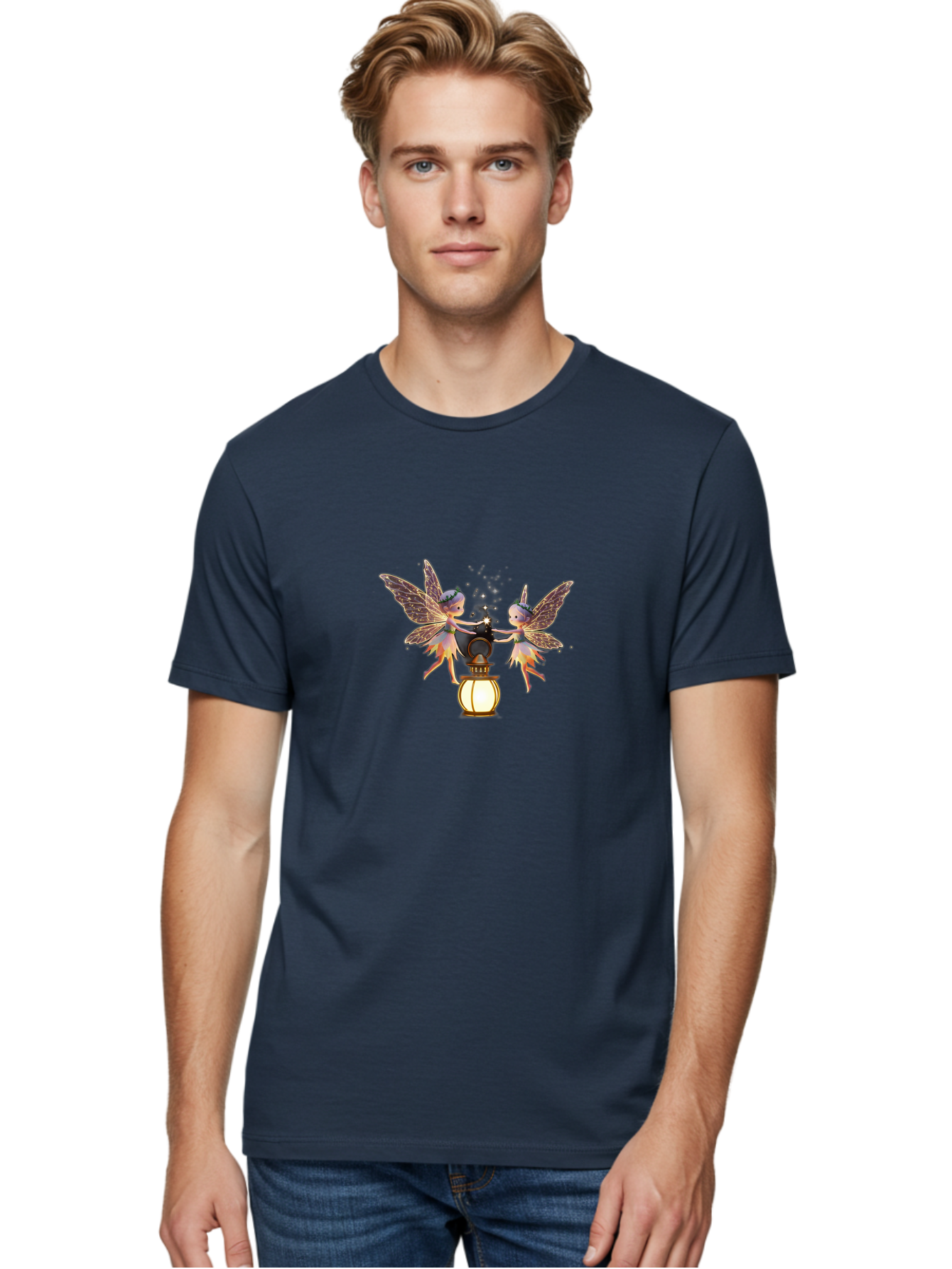 Two-Fairies-With-Lantern Men'S Graphic Tee, 100% Cotton, Comfortable Casual Summer Wear, Machine Washable, Vintage Camera, Old Camera, Antique Camera, Black Camera, Classic Photography, Photography Equipment, Nostalgic Device, Film Camera, Baj284