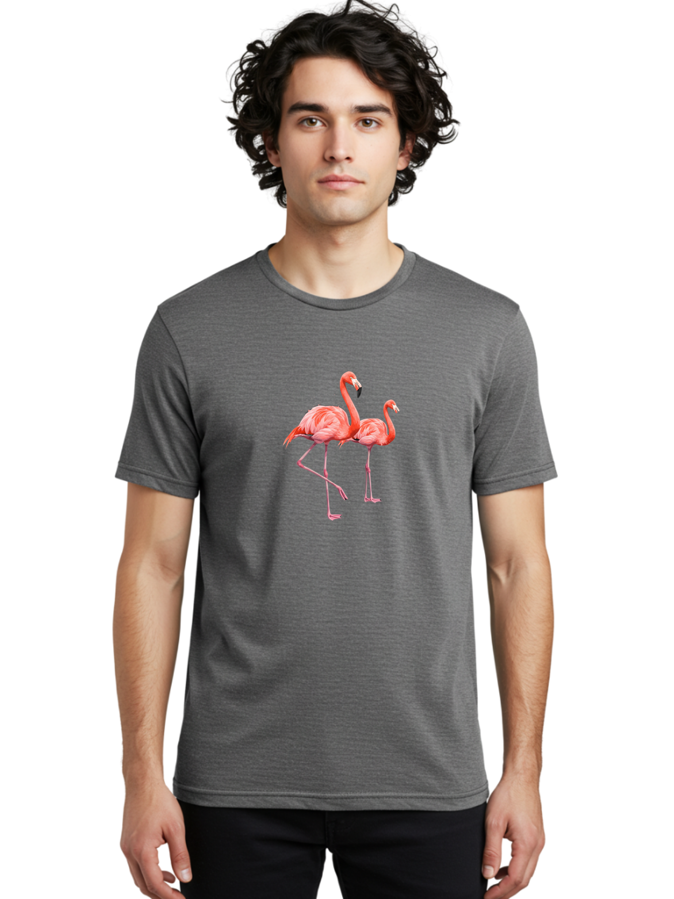 Two-Flamingos-1 Men'S Graphic Tee, 100% Cotton, Comfortable Casual Summer Wear, Machine Washable, Vintage Camera, Old Camera, Antique Camera, Black Camera, Classic Photography, Photography Equipment, Nostalgic Device, Film Camera, Camera Art Baj286