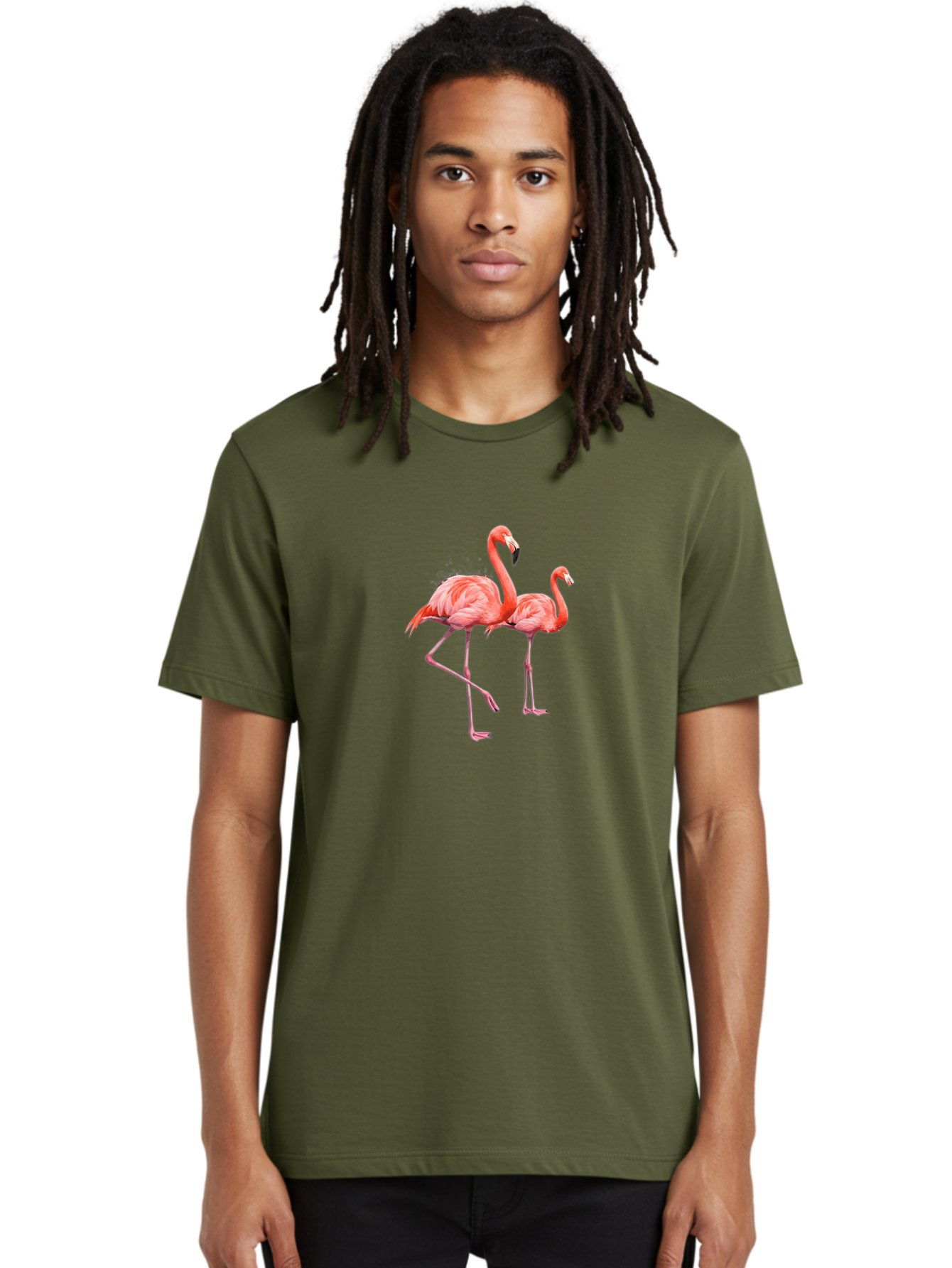 Two-Flamingos-1 Men'S Graphic Tee, 100% Cotton, Comfortable Casual Summer Wear, Machine Washable, Vintage Camera, Old Camera, Antique Camera, Black Camera, Classic Photography, Photography Equipment, Nostalgic Device, Film Camera, Camera Art Baj286