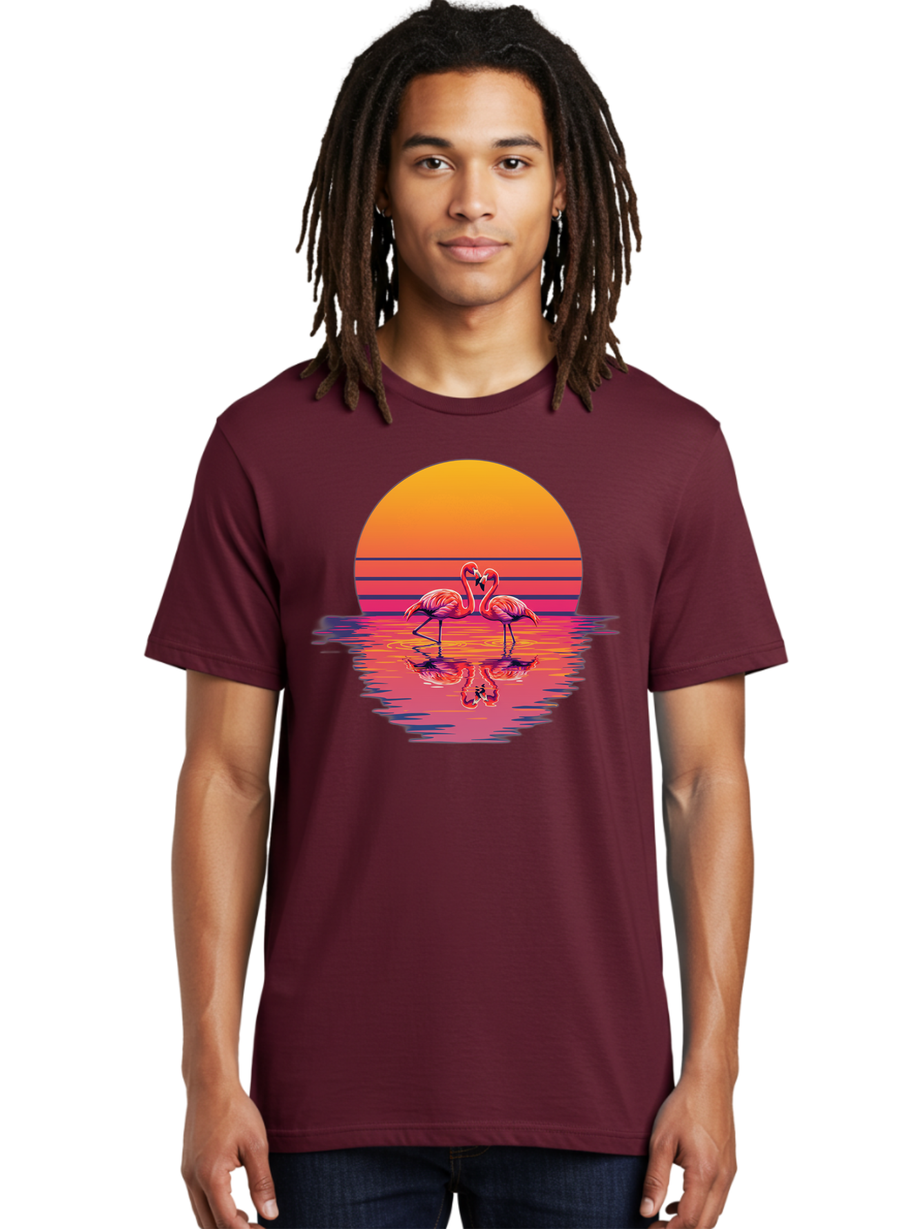 Two-Flamingos-2 Men'S Graphic Tee, 100% Cotton, Comfortable Casual Summer Wear, Machine Washable, Vintage Camera, Old Camera, Antique Camera, Black Camera, Classic Photography, Photography Equipment, Nostalgic Device, Film Camera, Camera Art Baj287