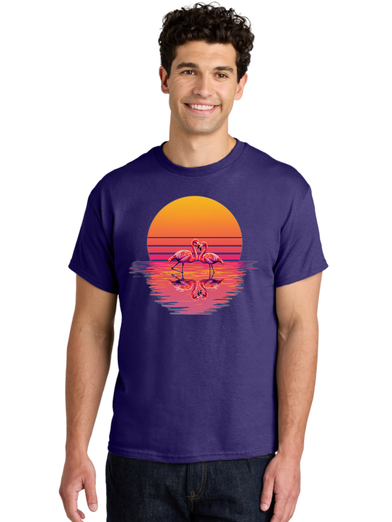 Two-Flamingos-2 Men'S Graphic Tee, 100% Cotton, Comfortable Casual Summer Wear, Machine Washable, Vintage Camera, Old Camera, Antique Camera, Black Camera, Classic Photography, Photography Equipment, Nostalgic Device, Film Camera, Camera Art Baj287