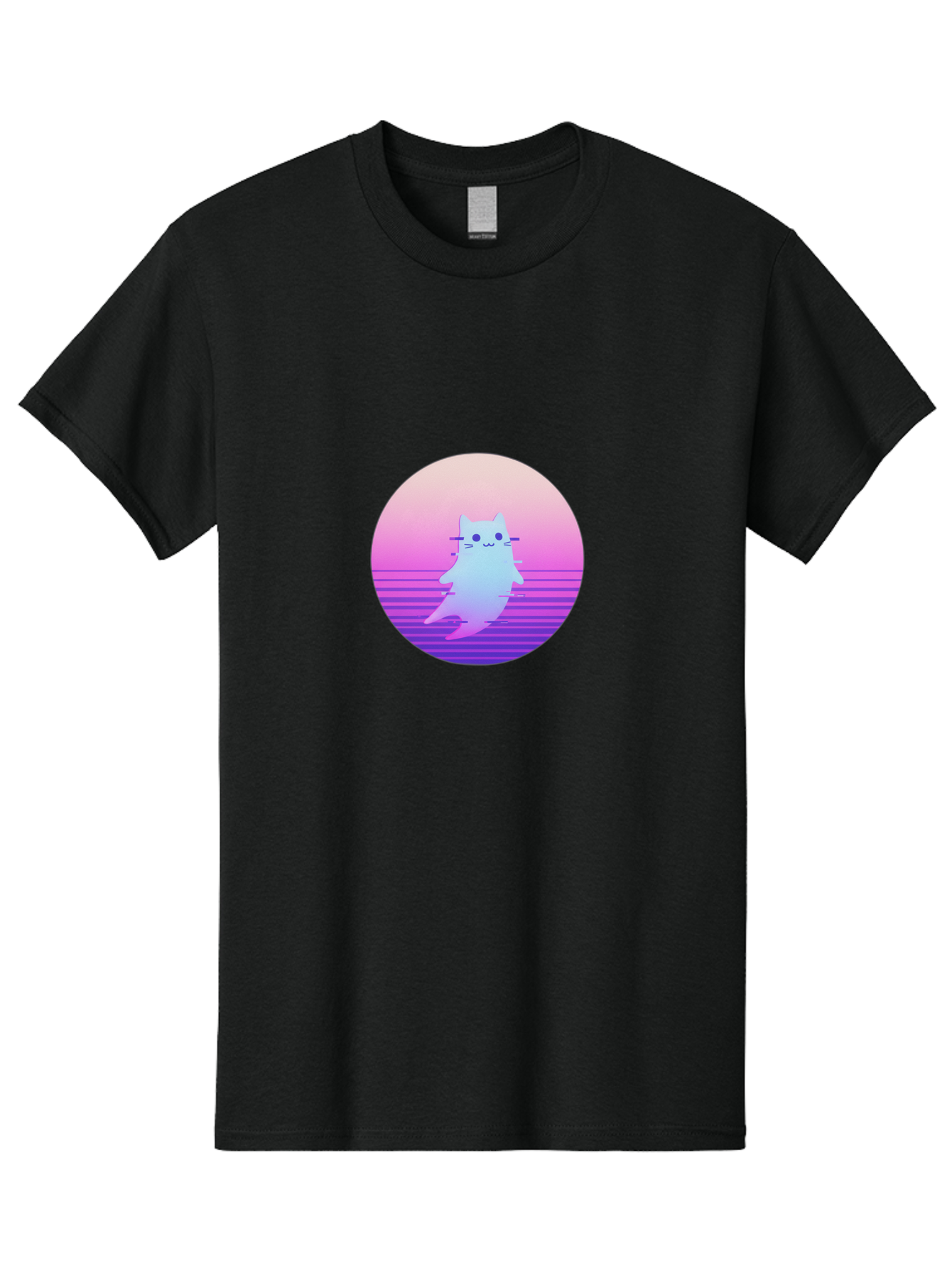 Vaporwave-Cat-1 Men'S Graphic Tee, 100% Cotton, Comfortable Casual Summer Wear, Machine Washable, Vintage Camera, Old Camera, Antique Camera, Black Camera, Classic Photography, Photography Equipment, Nostalgic Device, Film Camera, Camera Art Baj289