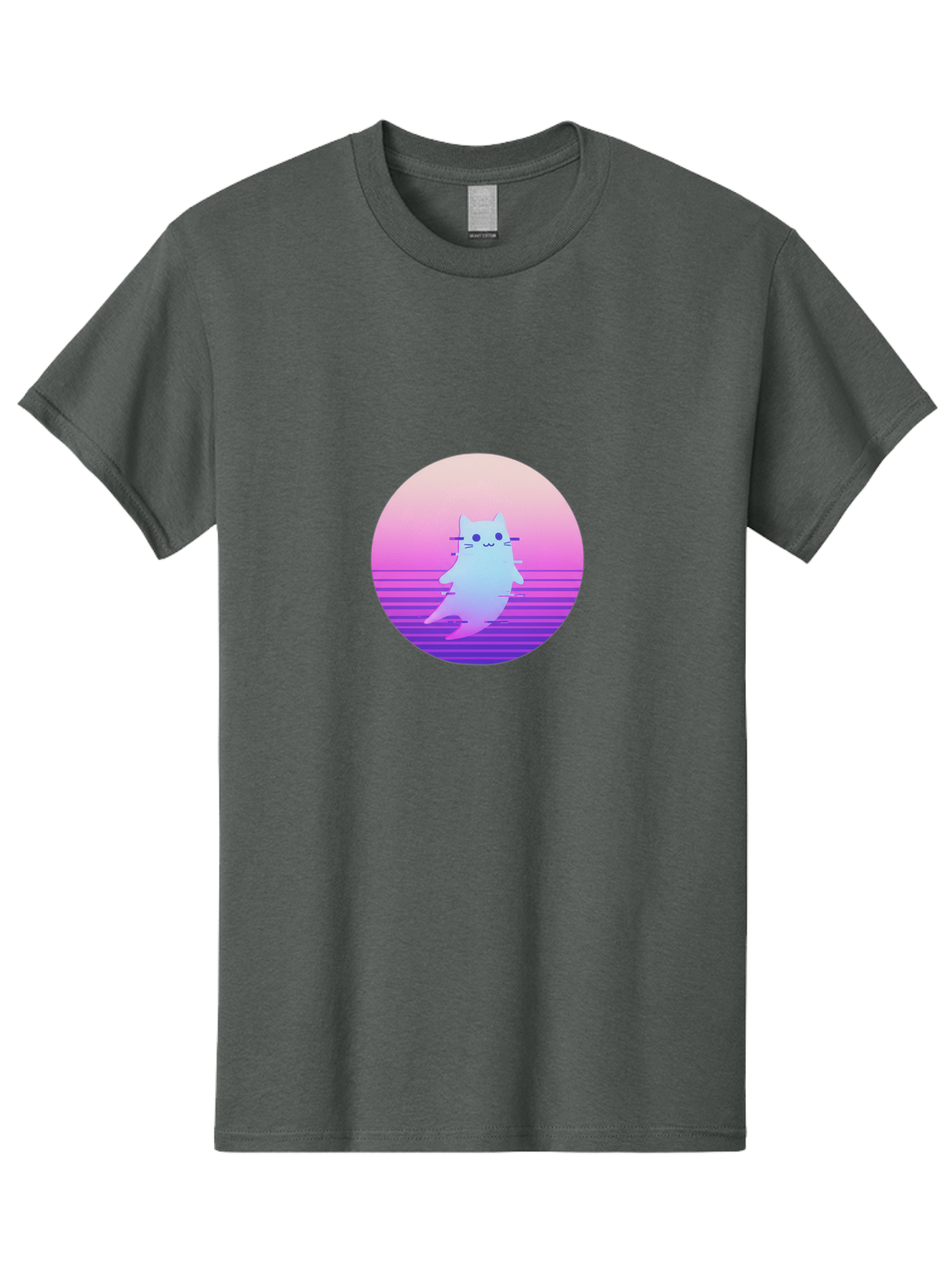 Vaporwave-Cat-1 Men'S Graphic Tee, 100% Cotton, Comfortable Casual Summer Wear, Machine Washable, Vintage Camera, Old Camera, Antique Camera, Black Camera, Classic Photography, Photography Equipment, Nostalgic Device, Film Camera, Camera Art Baj289