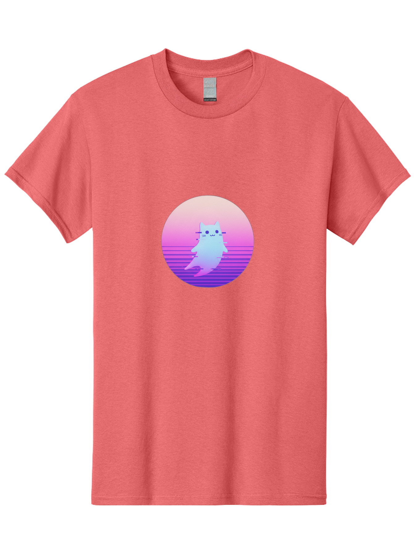 Vaporwave-Cat-1 Men'S Graphic Tee, 100% Cotton, Comfortable Casual Summer Wear, Machine Washable, Vintage Camera, Old Camera, Antique Camera, Black Camera, Classic Photography, Photography Equipment, Nostalgic Device, Film Camera, Camera Art Baj289