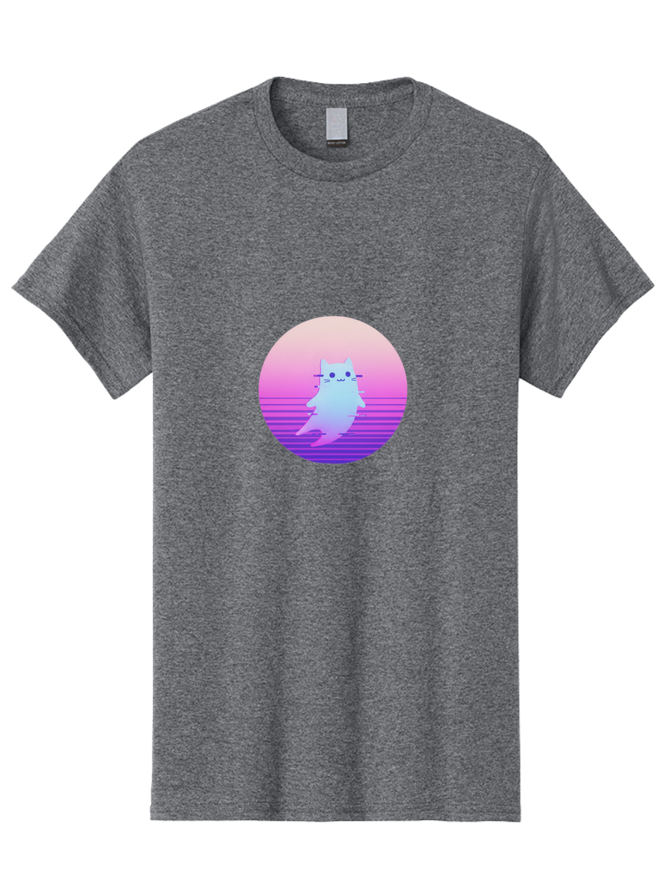 Vaporwave-Cat-1 Men'S Graphic Tee, 100% Cotton, Comfortable Casual Summer Wear, Machine Washable, Vintage Camera, Old Camera, Antique Camera, Black Camera, Classic Photography, Photography Equipment, Nostalgic Device, Film Camera, Camera Art Baj289