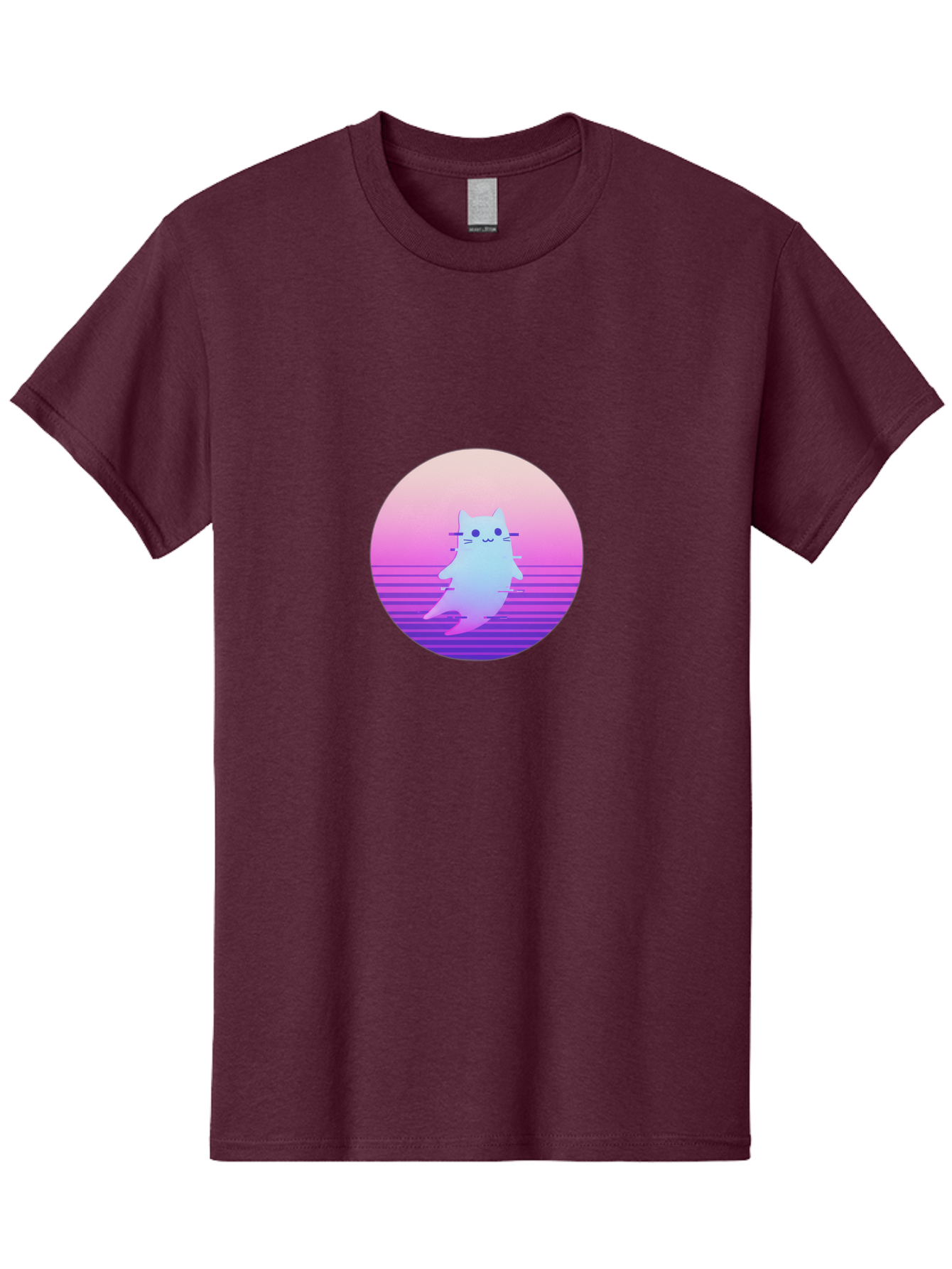 Vaporwave-Cat-1 Men'S Graphic Tee, 100% Cotton, Comfortable Casual Summer Wear, Machine Washable, Vintage Camera, Old Camera, Antique Camera, Black Camera, Classic Photography, Photography Equipment, Nostalgic Device, Film Camera, Camera Art Baj289