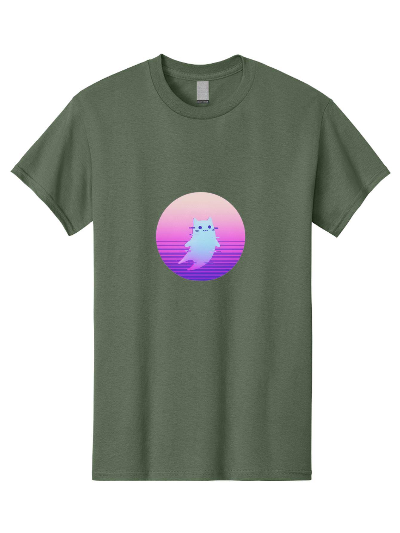 Vaporwave-Cat-1 Men'S Graphic Tee, 100% Cotton, Comfortable Casual Summer Wear, Machine Washable, Vintage Camera, Old Camera, Antique Camera, Black Camera, Classic Photography, Photography Equipment, Nostalgic Device, Film Camera, Camera Art Baj289