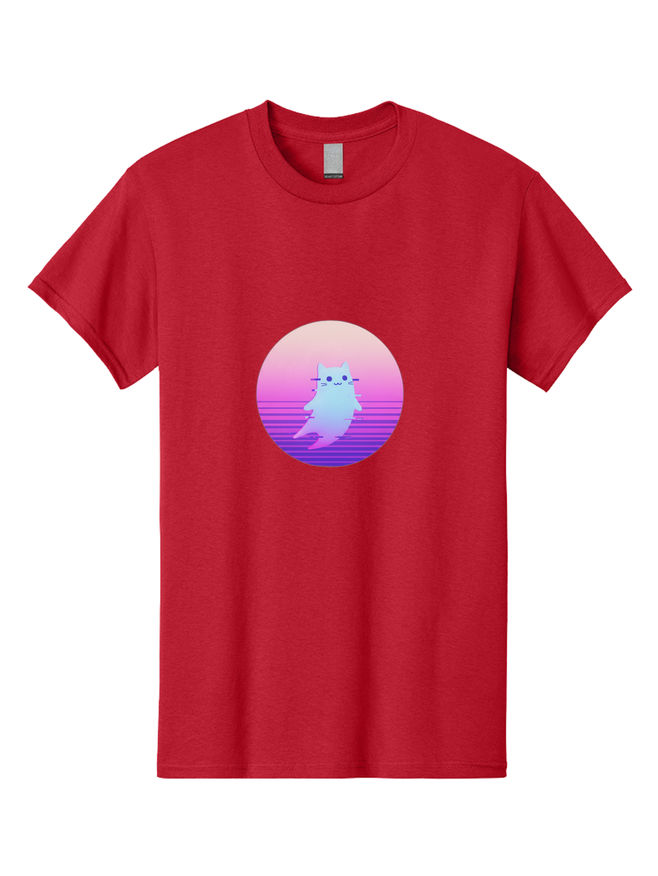 Vaporwave-Cat-1 Men'S Graphic Tee, 100% Cotton, Comfortable Casual Summer Wear, Machine Washable, Vintage Camera, Old Camera, Antique Camera, Black Camera, Classic Photography, Photography Equipment, Nostalgic Device, Film Camera, Camera Art Baj289