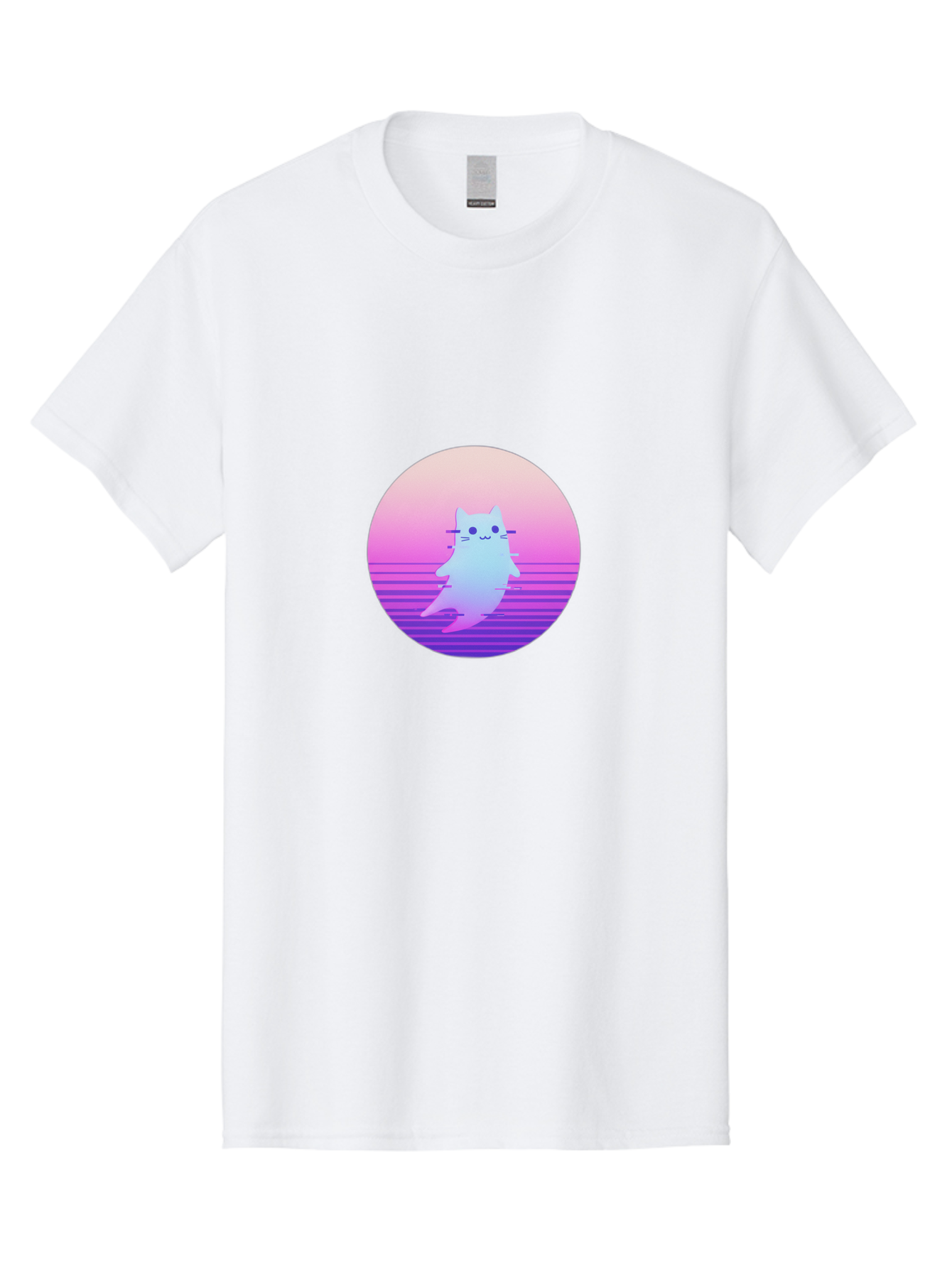 Vaporwave-Cat-1 Men'S Graphic Tee, 100% Cotton, Comfortable Casual Summer Wear, Machine Washable, Vintage Camera, Old Camera, Antique Camera, Black Camera, Classic Photography, Photography Equipment, Nostalgic Device, Film Camera, Camera Art Baj289
