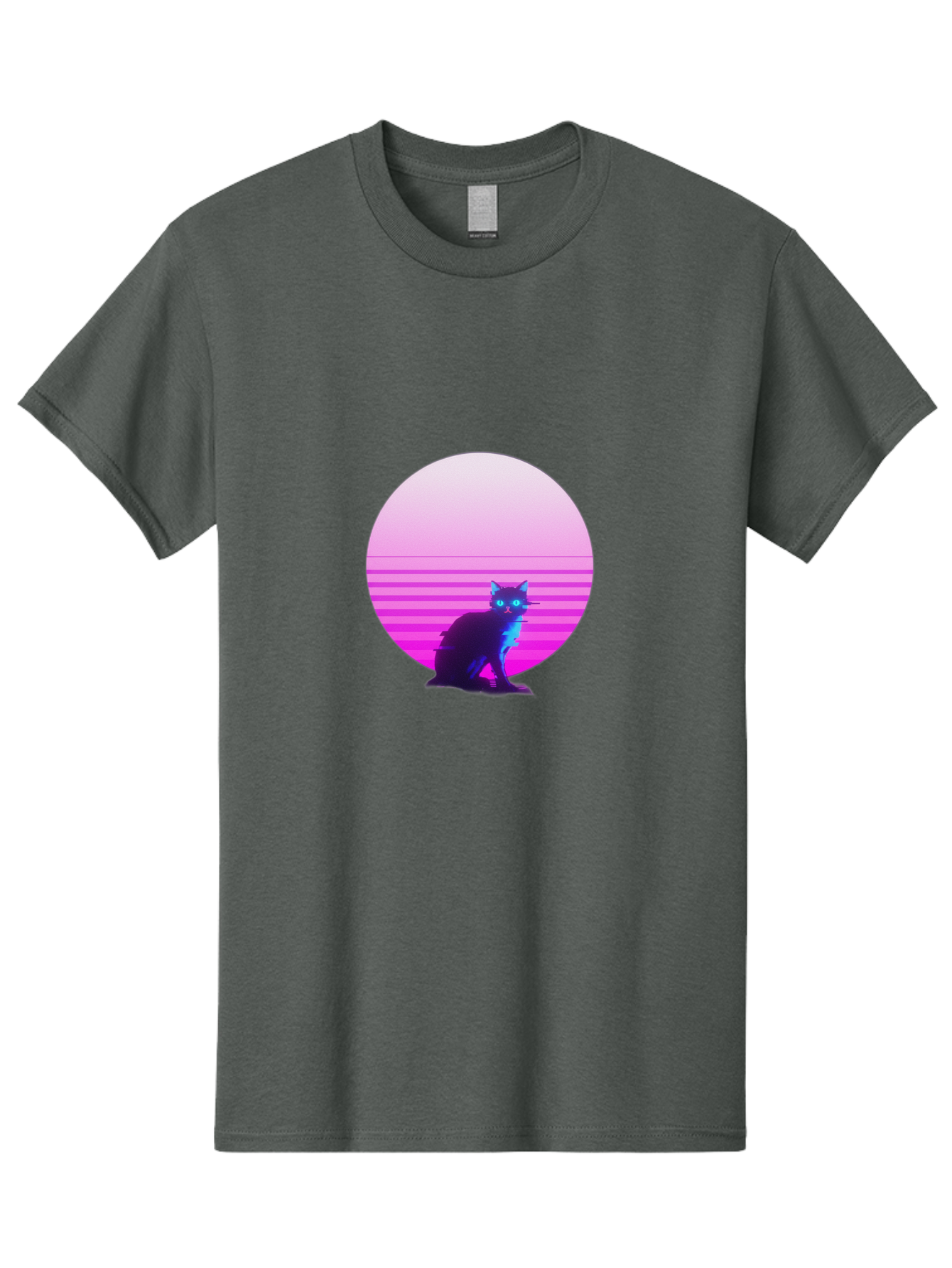 Vaporwave-Cat Men'S Graphic Tee, 100% Cotton, Comfortable Casual Summer Wear, Machine Washable, Vintage Camera, Old Camera, Antique Camera, Black Camera, Classic Photography, Photography Equipment, Nostalgic Device, Film Camera, Camera Art Baj290