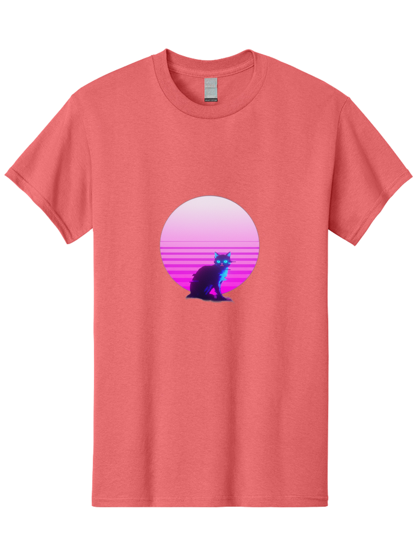 Vaporwave-Cat Men'S Graphic Tee, 100% Cotton, Comfortable Casual Summer Wear, Machine Washable, Vintage Camera, Old Camera, Antique Camera, Black Camera, Classic Photography, Photography Equipment, Nostalgic Device, Film Camera, Camera Art Baj290