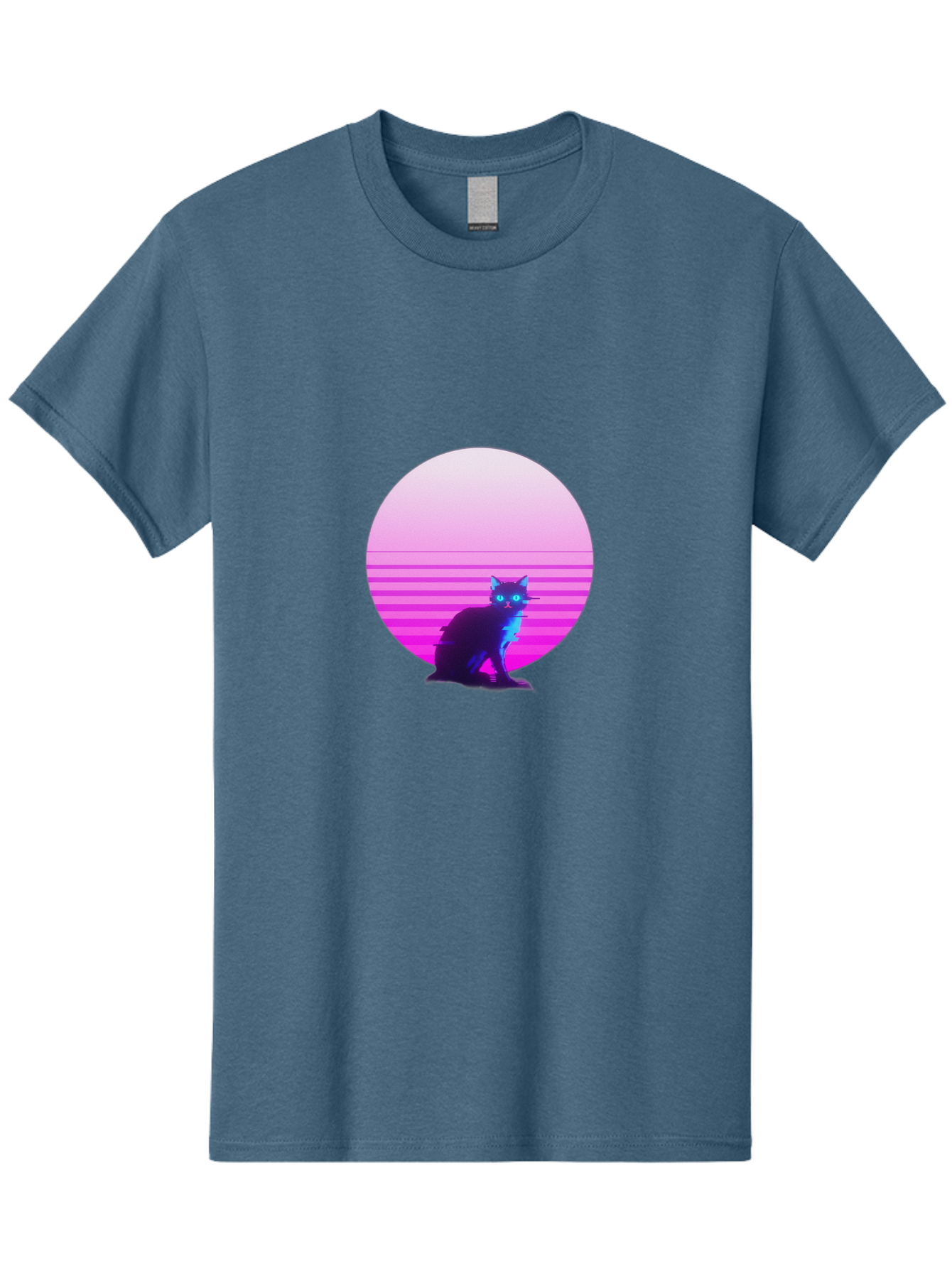 Vaporwave-Cat Men'S Graphic Tee, 100% Cotton, Comfortable Casual Summer Wear, Machine Washable, Vintage Camera, Old Camera, Antique Camera, Black Camera, Classic Photography, Photography Equipment, Nostalgic Device, Film Camera, Camera Art Baj290