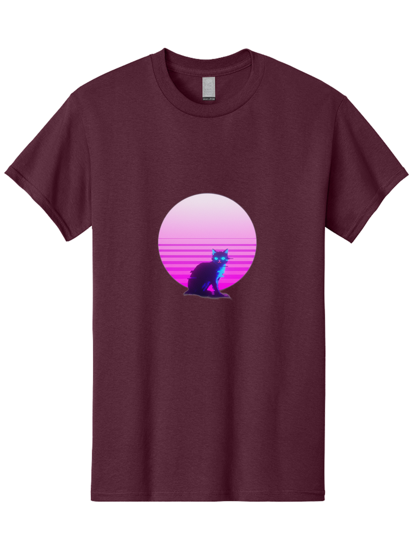 Vaporwave-Cat Men'S Graphic Tee, 100% Cotton, Comfortable Casual Summer Wear, Machine Washable, Vintage Camera, Old Camera, Antique Camera, Black Camera, Classic Photography, Photography Equipment, Nostalgic Device, Film Camera, Camera Art Baj290