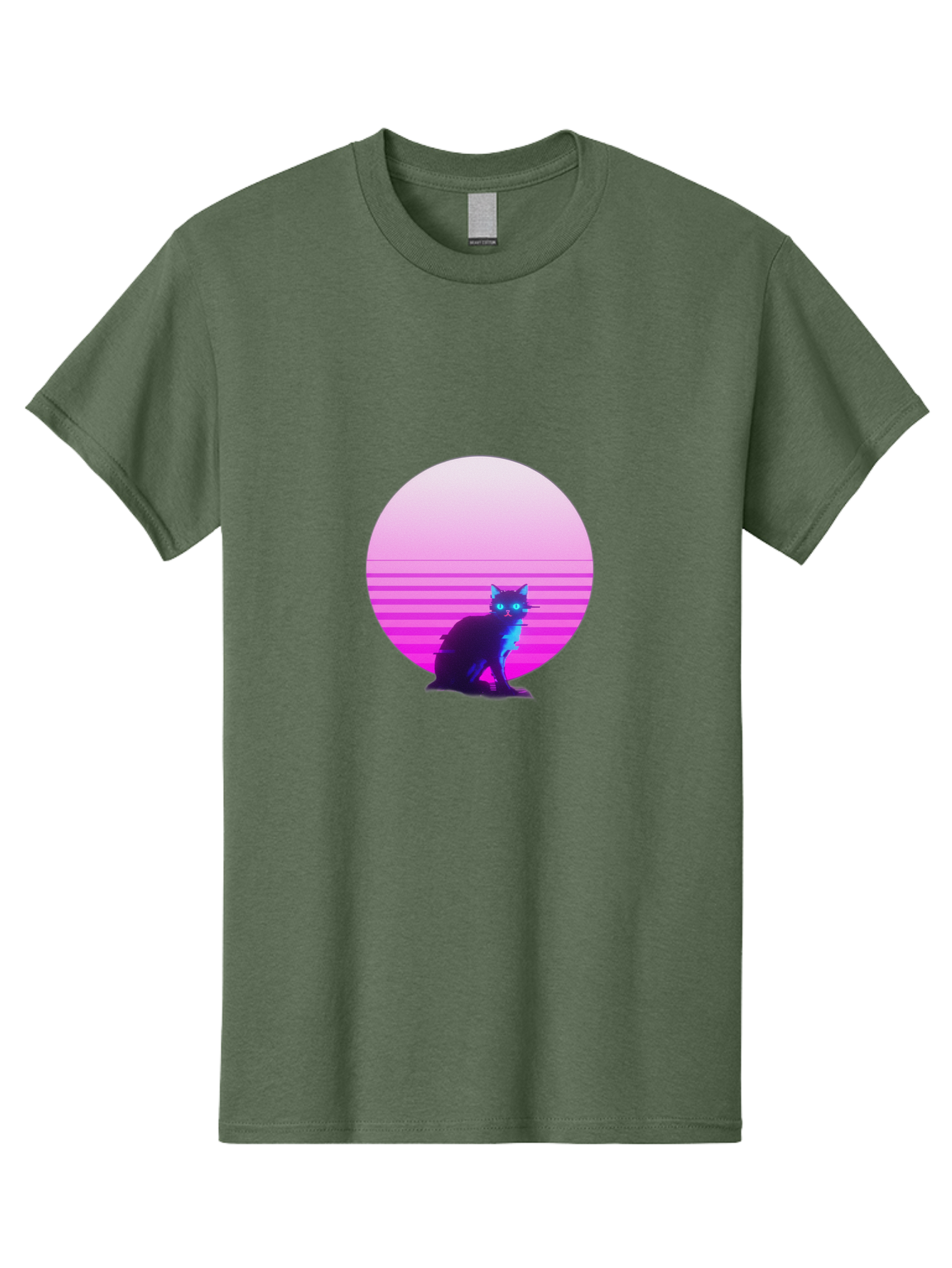 Vaporwave-Cat Men'S Graphic Tee, 100% Cotton, Comfortable Casual Summer Wear, Machine Washable, Vintage Camera, Old Camera, Antique Camera, Black Camera, Classic Photography, Photography Equipment, Nostalgic Device, Film Camera, Camera Art Baj290