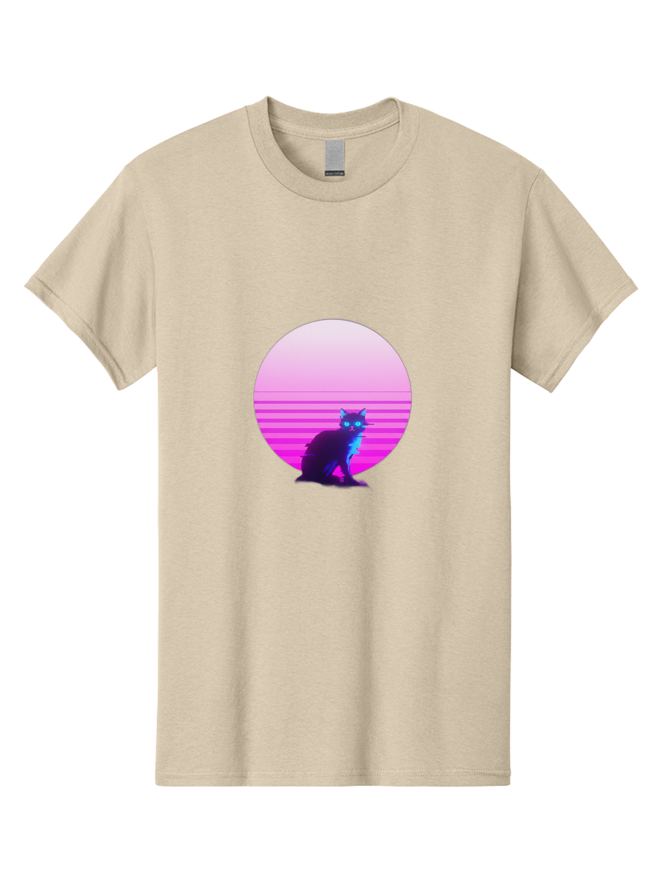 Vaporwave-Cat Men'S Graphic Tee, 100% Cotton, Comfortable Casual Summer Wear, Machine Washable, Vintage Camera, Old Camera, Antique Camera, Black Camera, Classic Photography, Photography Equipment, Nostalgic Device, Film Camera, Camera Art Baj290