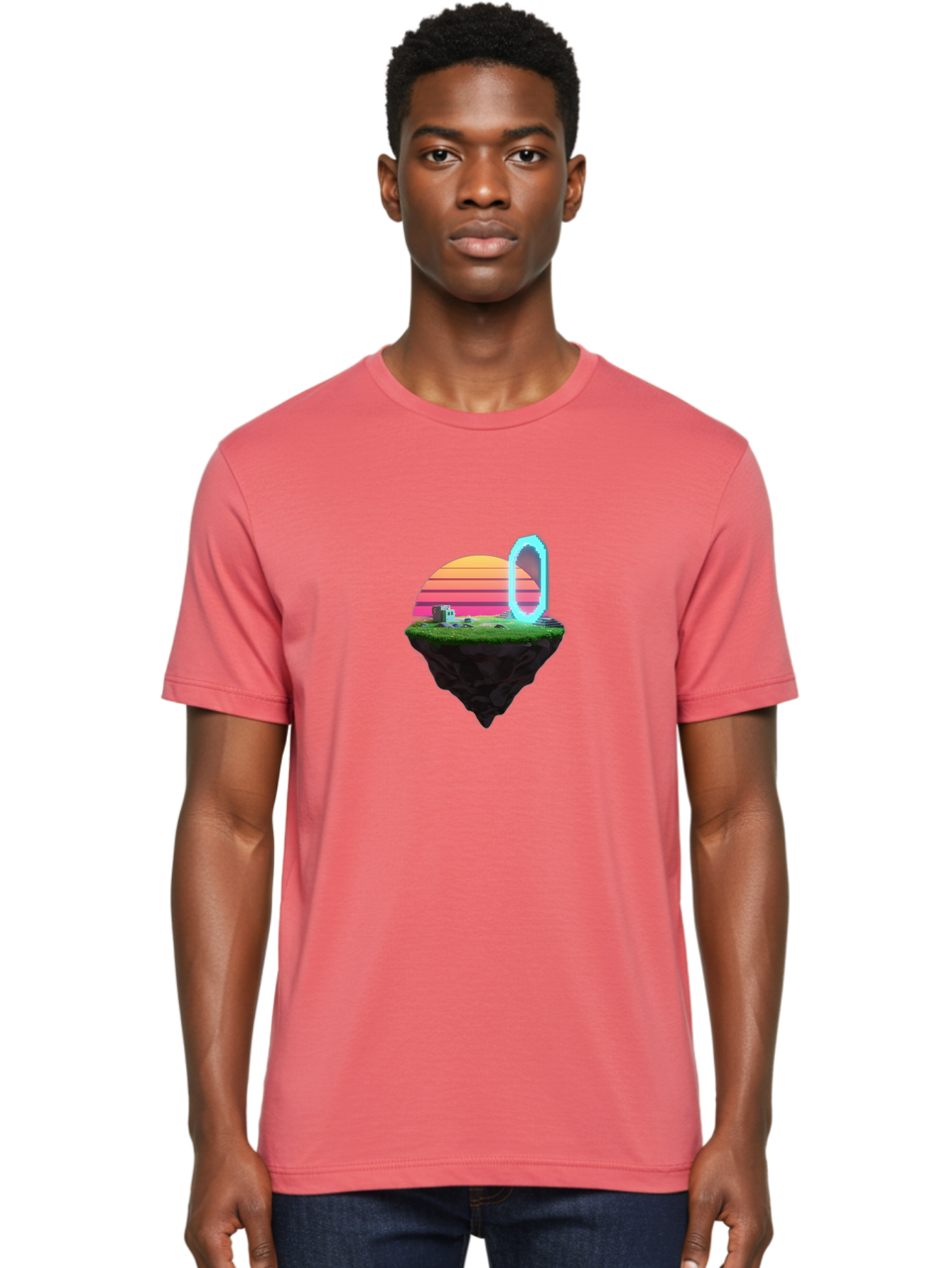 Vaporwave-Island Men'S Graphic Tee, 100% Cotton, Comfortable Casual Summer Wear, Machine Washable, Vintage Camera, Old Camera, Antique Camera, Black Camera, Classic Photography, Photography Equipment, Nostalgic Device, Film Camera, Camera Art Baj291