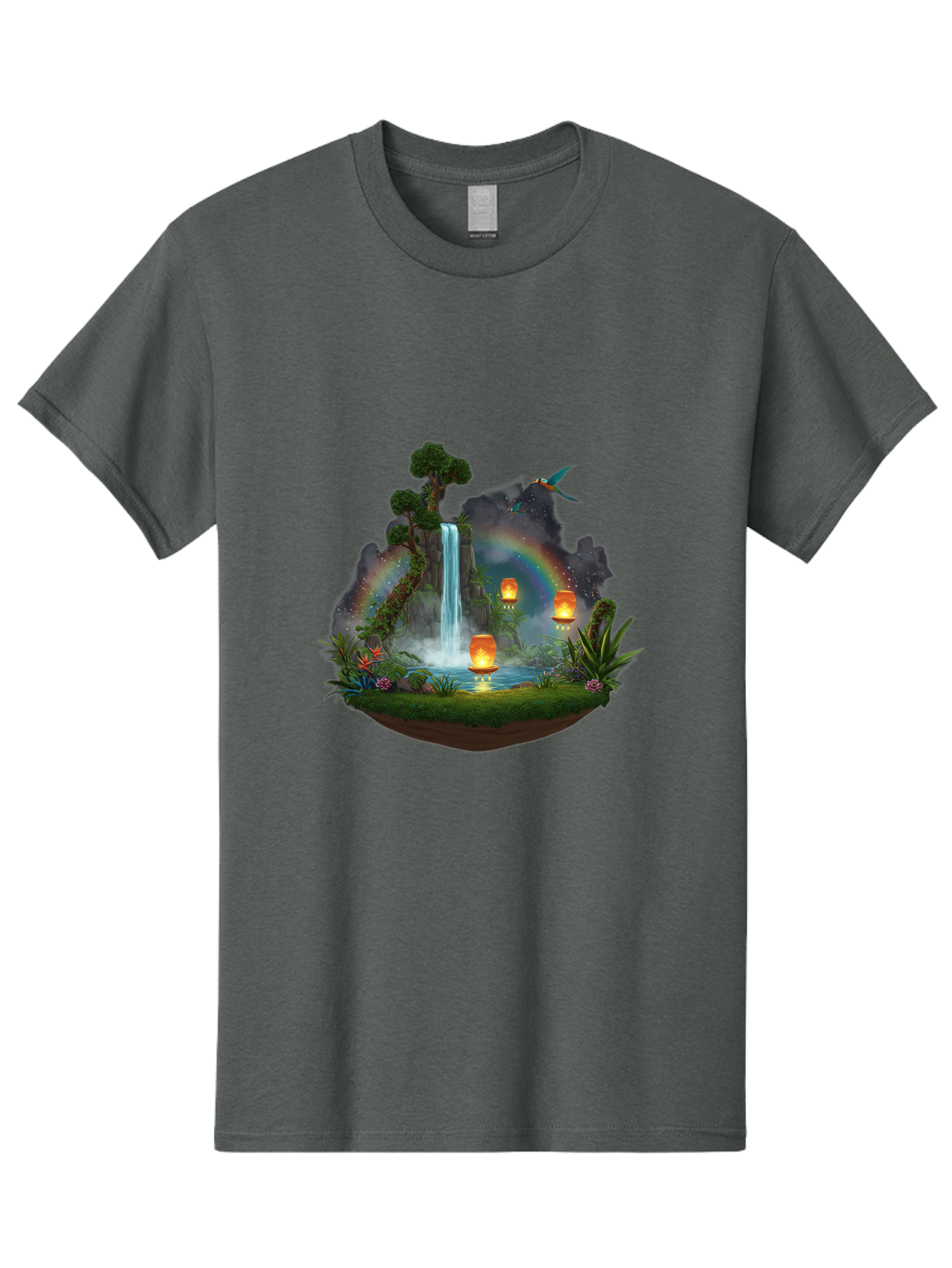 Waterfall-Scene Men'S Graphic Tee, 100% Cotton, Comfortable Casual Summer Wear, Machine Washable, Vintage Camera, Old Camera, Antique Camera, Black Camera, Classic Photography, Photography Equipment, Nostalgic Device, Film Camera, Camera Art Baj293