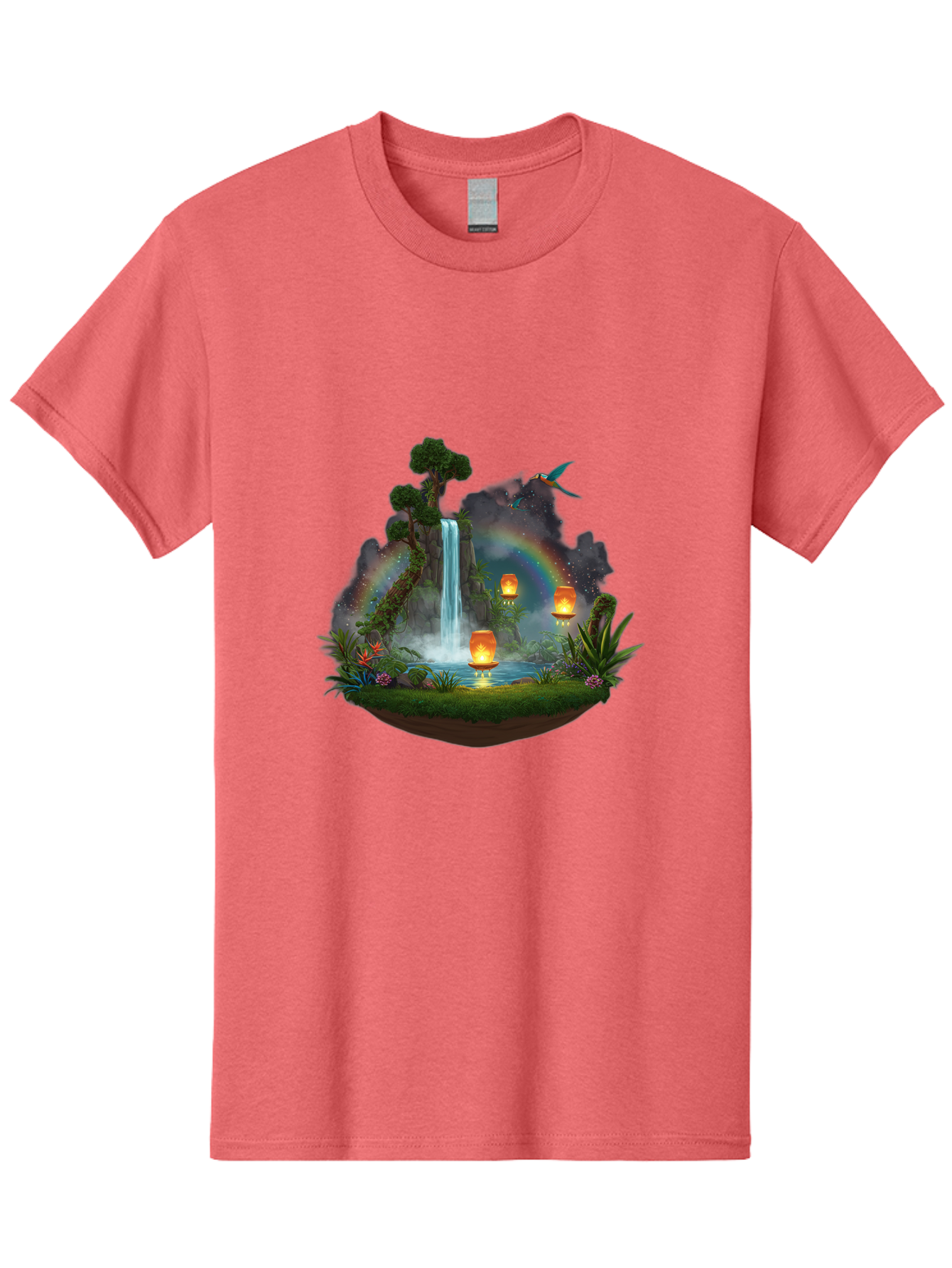 Waterfall-Scene Men'S Graphic Tee, 100% Cotton, Comfortable Casual Summer Wear, Machine Washable, Vintage Camera, Old Camera, Antique Camera, Black Camera, Classic Photography, Photography Equipment, Nostalgic Device, Film Camera, Camera Art Baj293