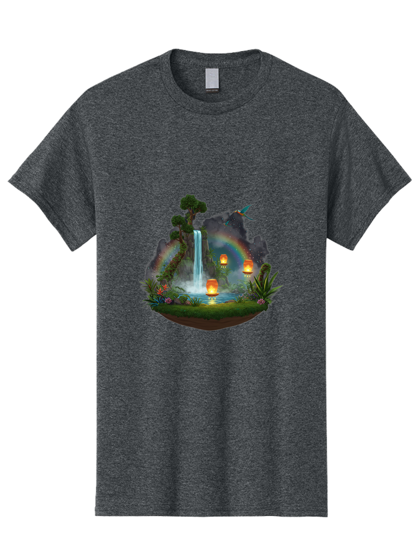 Waterfall-Scene Men'S Graphic Tee, 100% Cotton, Comfortable Casual Summer Wear, Machine Washable, Vintage Camera, Old Camera, Antique Camera, Black Camera, Classic Photography, Photography Equipment, Nostalgic Device, Film Camera, Camera Art Baj293