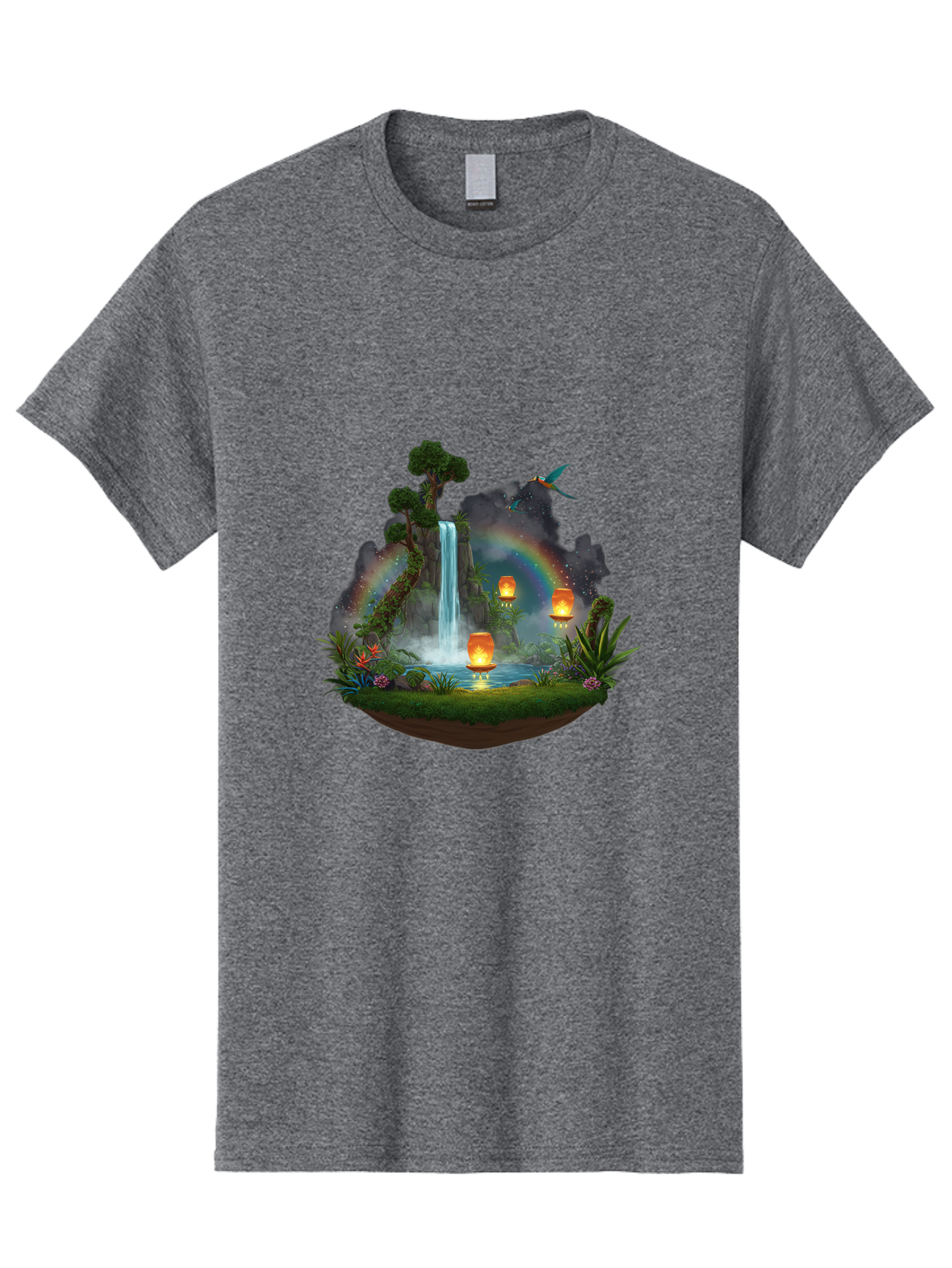 Waterfall-Scene Men'S Graphic Tee, 100% Cotton, Comfortable Casual Summer Wear, Machine Washable, Vintage Camera, Old Camera, Antique Camera, Black Camera, Classic Photography, Photography Equipment, Nostalgic Device, Film Camera, Camera Art Baj293