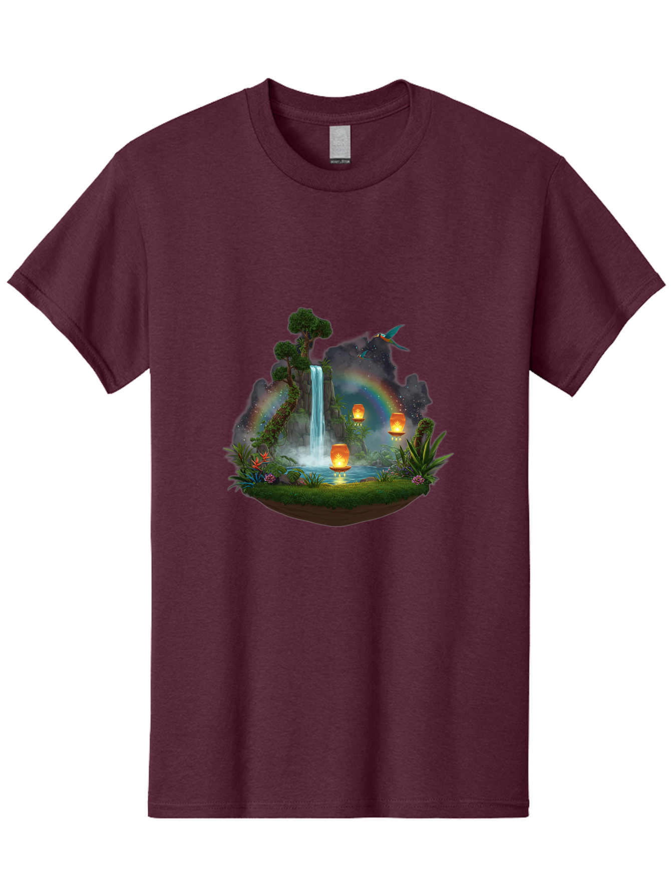 Waterfall-Scene Men'S Graphic Tee, 100% Cotton, Comfortable Casual Summer Wear, Machine Washable, Vintage Camera, Old Camera, Antique Camera, Black Camera, Classic Photography, Photography Equipment, Nostalgic Device, Film Camera, Camera Art Baj293