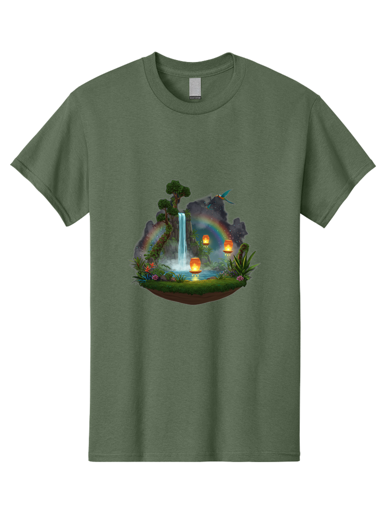 Waterfall-Scene Men'S Graphic Tee, 100% Cotton, Comfortable Casual Summer Wear, Machine Washable, Vintage Camera, Old Camera, Antique Camera, Black Camera, Classic Photography, Photography Equipment, Nostalgic Device, Film Camera, Camera Art Baj293
