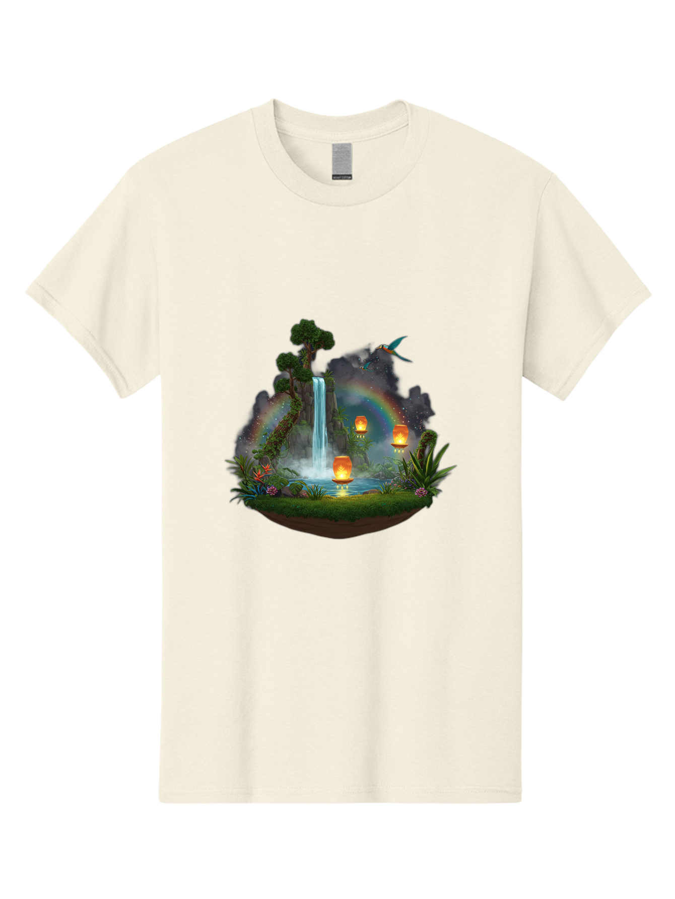 Waterfall-Scene Men'S Graphic Tee, 100% Cotton, Comfortable Casual Summer Wear, Machine Washable, Vintage Camera, Old Camera, Antique Camera, Black Camera, Classic Photography, Photography Equipment, Nostalgic Device, Film Camera, Camera Art Baj293