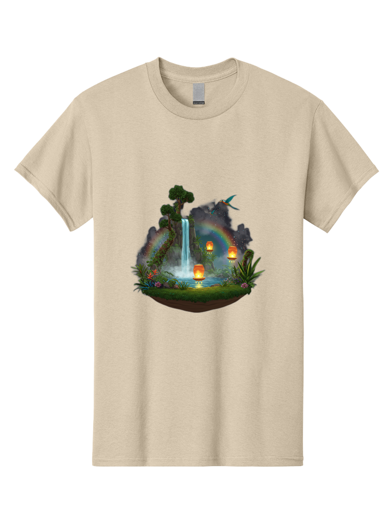 Waterfall-Scene Men'S Graphic Tee, 100% Cotton, Comfortable Casual Summer Wear, Machine Washable, Vintage Camera, Old Camera, Antique Camera, Black Camera, Classic Photography, Photography Equipment, Nostalgic Device, Film Camera, Camera Art Baj293