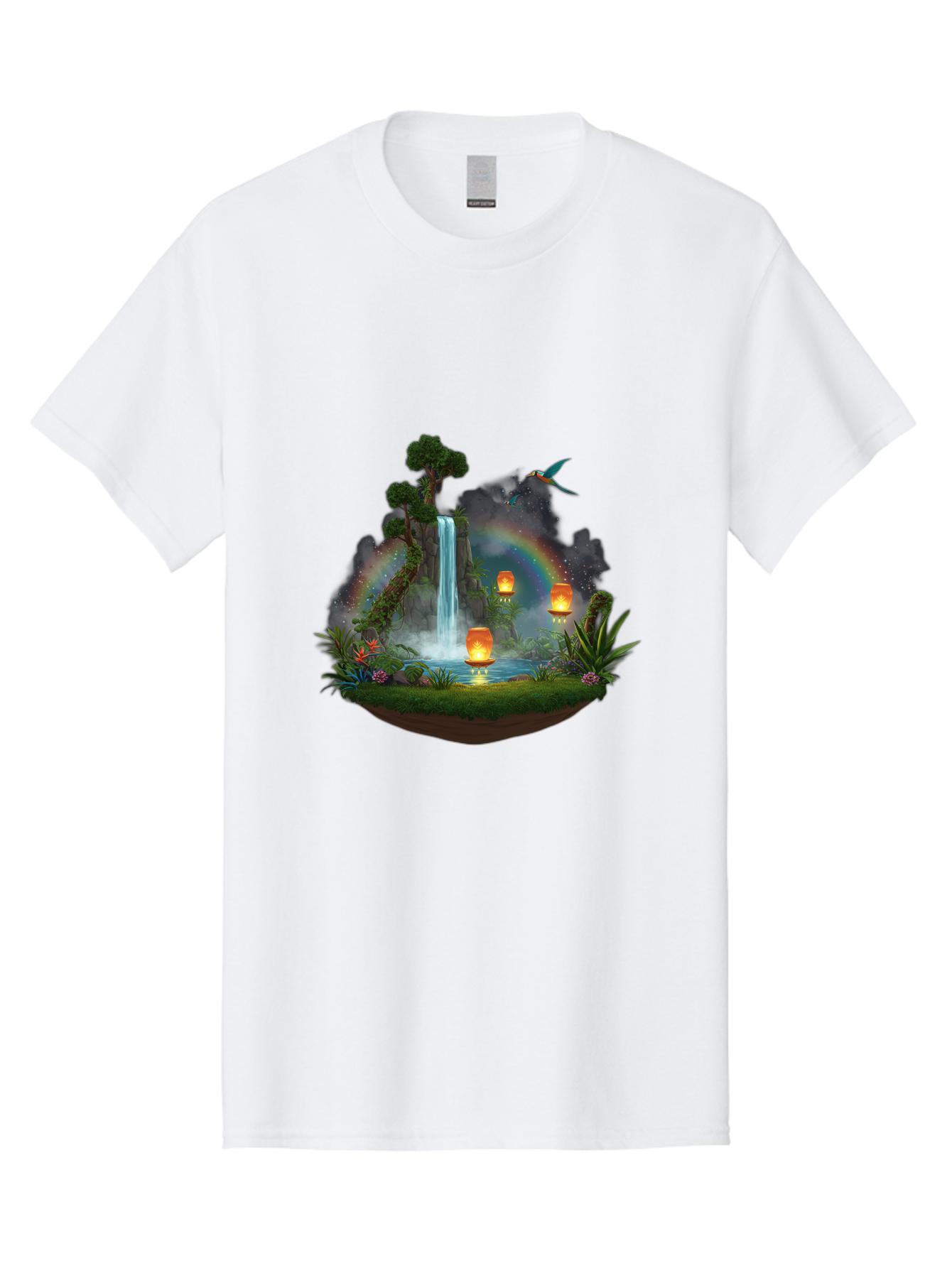 Waterfall-Scene Men'S Graphic Tee, 100% Cotton, Comfortable Casual Summer Wear, Machine Washable, Vintage Camera, Old Camera, Antique Camera, Black Camera, Classic Photography, Photography Equipment, Nostalgic Device, Film Camera, Camera Art Baj293